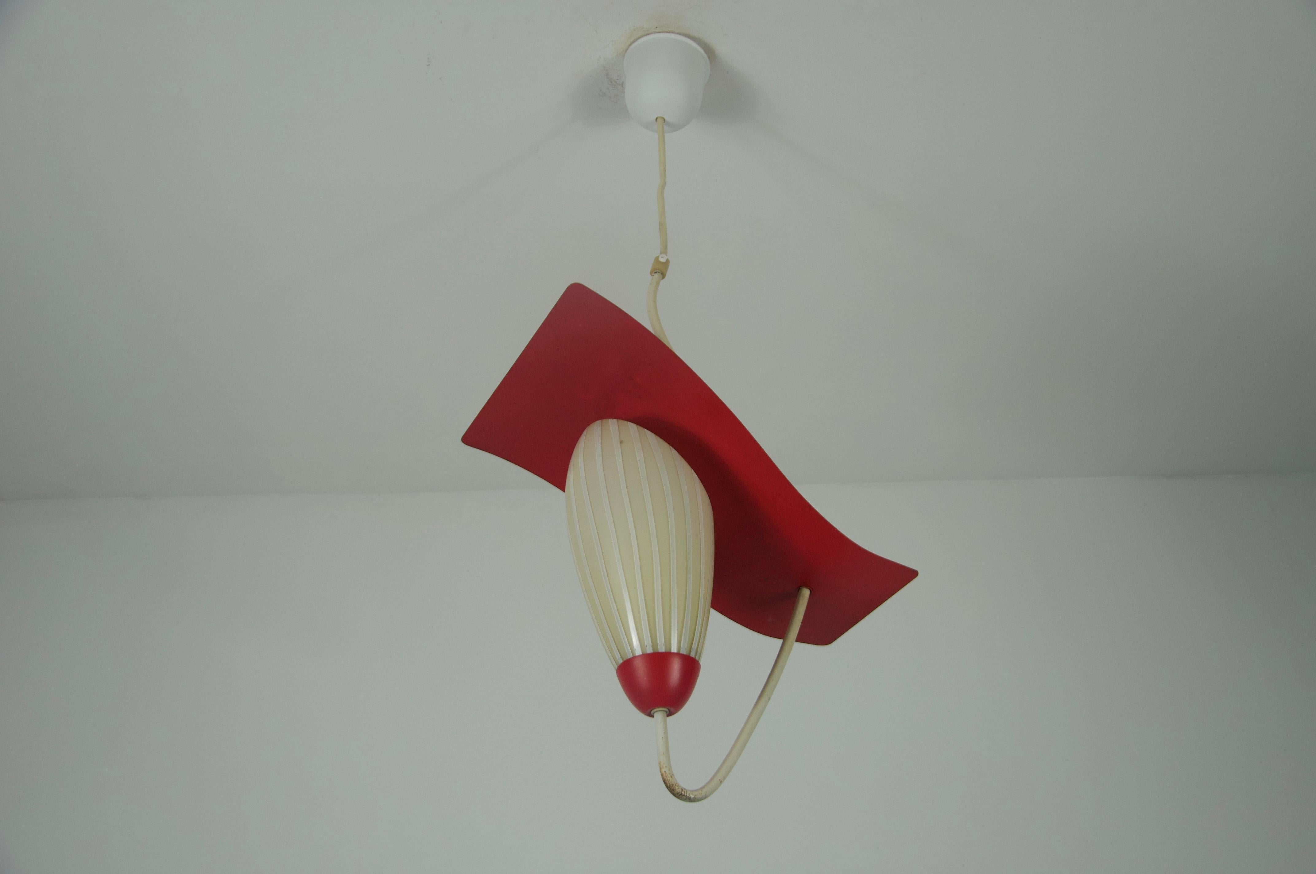 Mid-Century Glass and Metal Sputnik Ceiling Lamp, Germany, 1960s For Sale 1