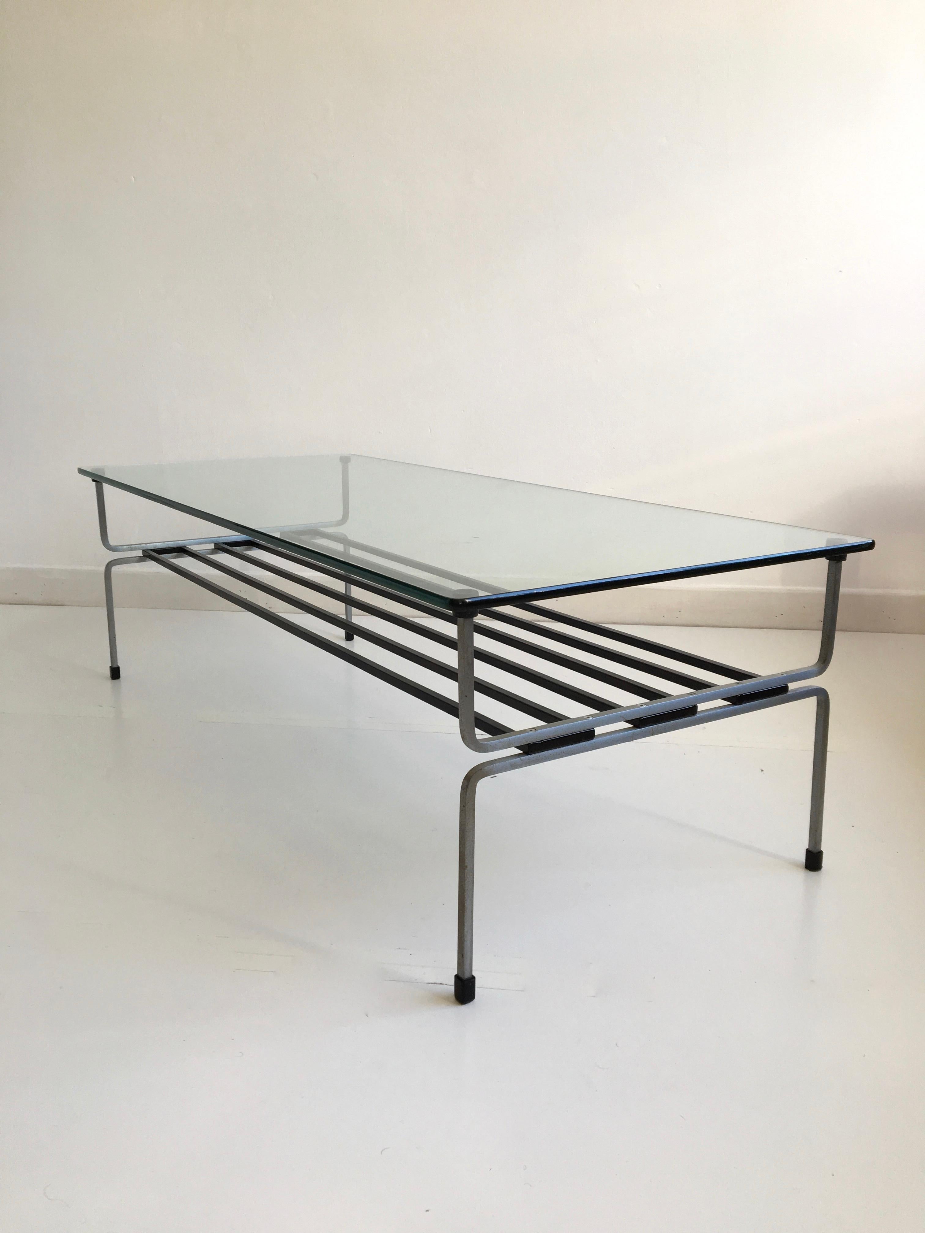 Mid-20th Century Midcentury Glass and Steel Coffee Table by William Plunkett, England, circa 1960