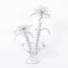 Mid Century Glass and Twisted Metal Palm Tree Sculpture