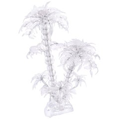 Mid Century Glass and Twisted Metal Palm Tree Sculpture