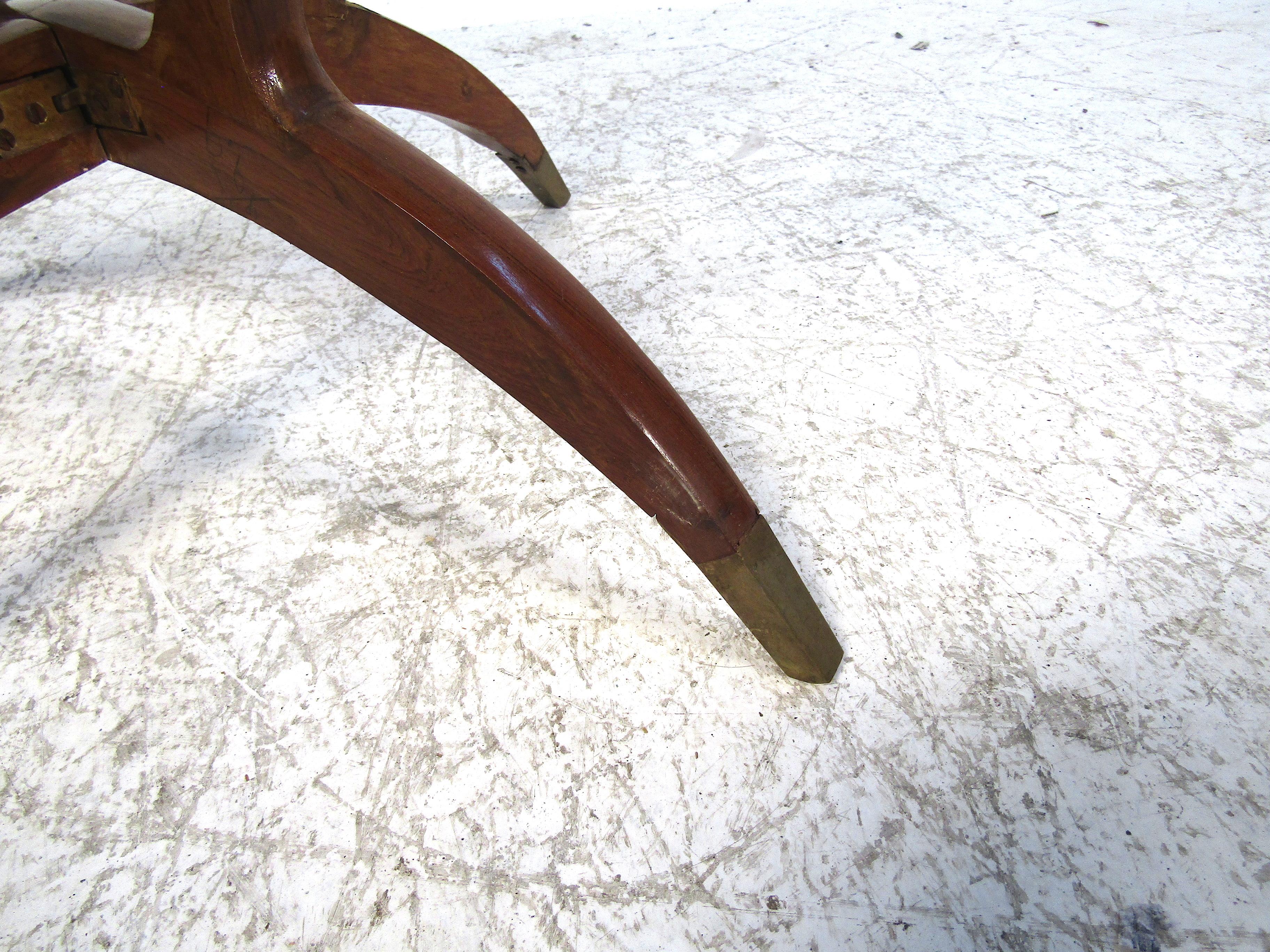 Midcentury Glass and Wood Side Table For Sale 1