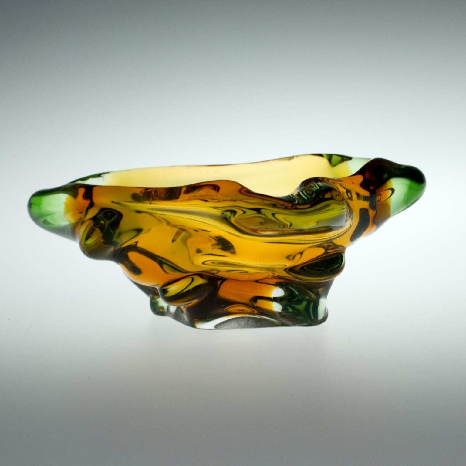 Ashtray from the set of art glass 