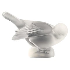 Mid Century Glass Bird Sculpture "Moineau Coquet" by Rene Lalique, France 60s