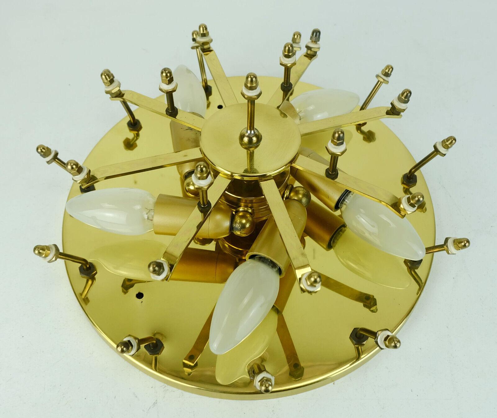 Midcentury Glass Blossoms Ceiling Fixture 1960s Ernst Palme Glass Brass For Sale 4