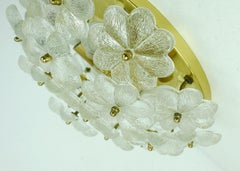 Midcentury Glass Blossoms Ceiling Fixture 1960s Ernst Palme Glass Brass