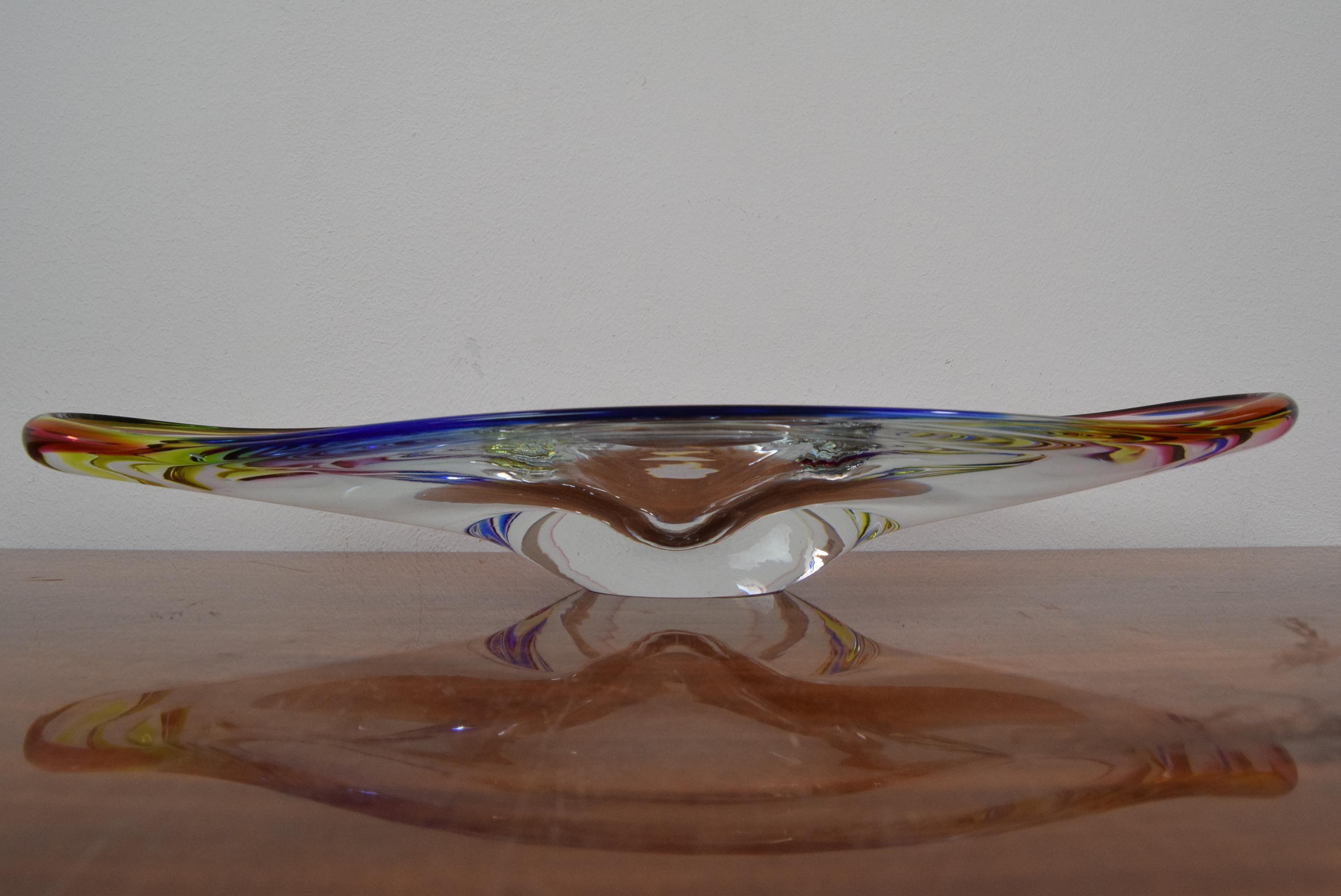 Czech Mid-Century Glass Bowl/Bohemia Glass, 1960´s For Sale
