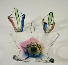 Mid-Century Glass Bowl by Frantisek Zemek for Mstisov Glass Factory set of 3