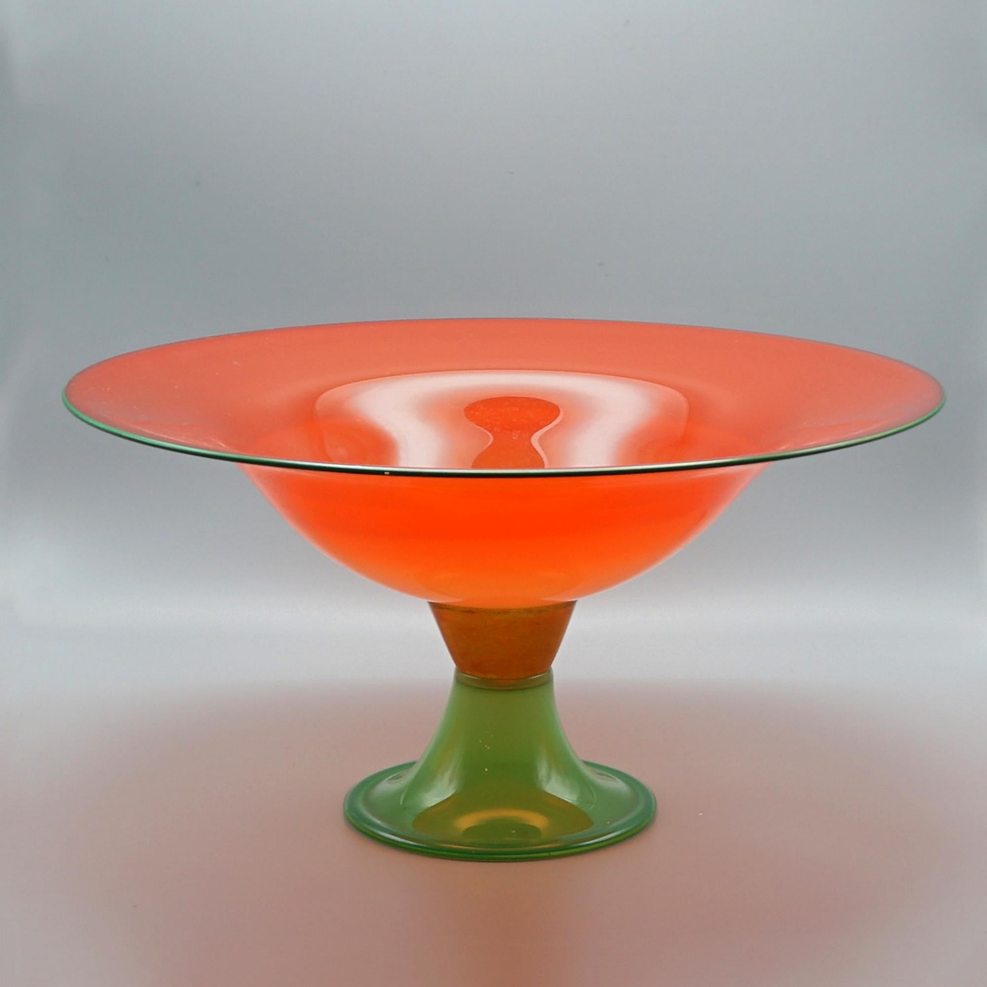 French Mid-Century Glass Bowl by Michel Bouchard For Sale