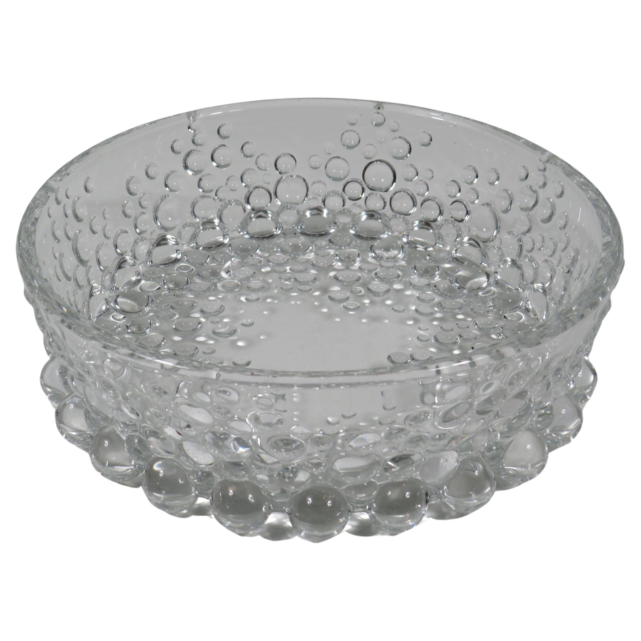 Mid century glass bowl by Walther glass, Germany 1970 For Sale
