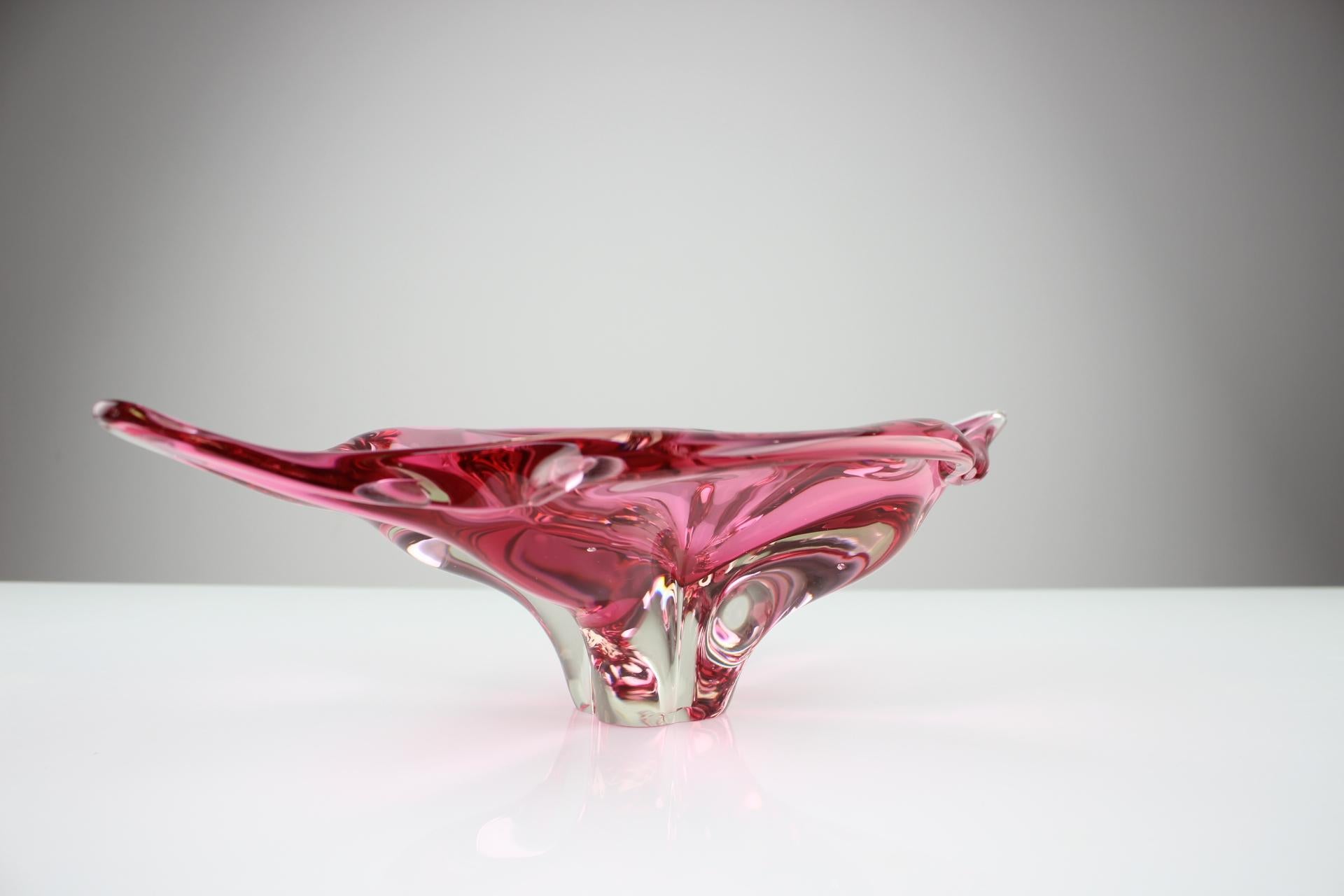 Czech Mid-Century Glass Bowl Designed by Josef Hospodka, 1960's