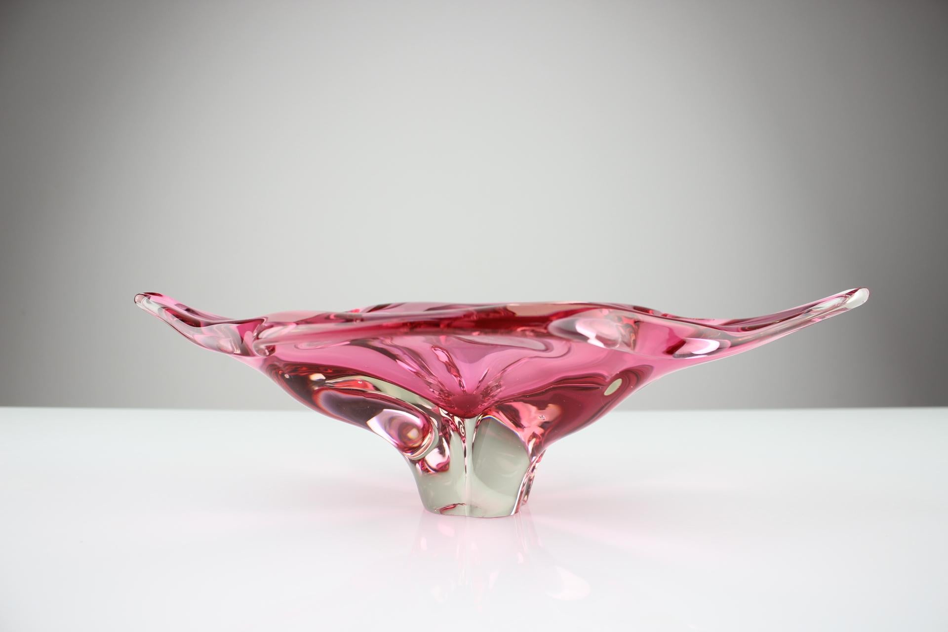 Mid-Century Glass Bowl Designed by Josef Hospodka, 1960's In Good Condition In Praha, CZ
