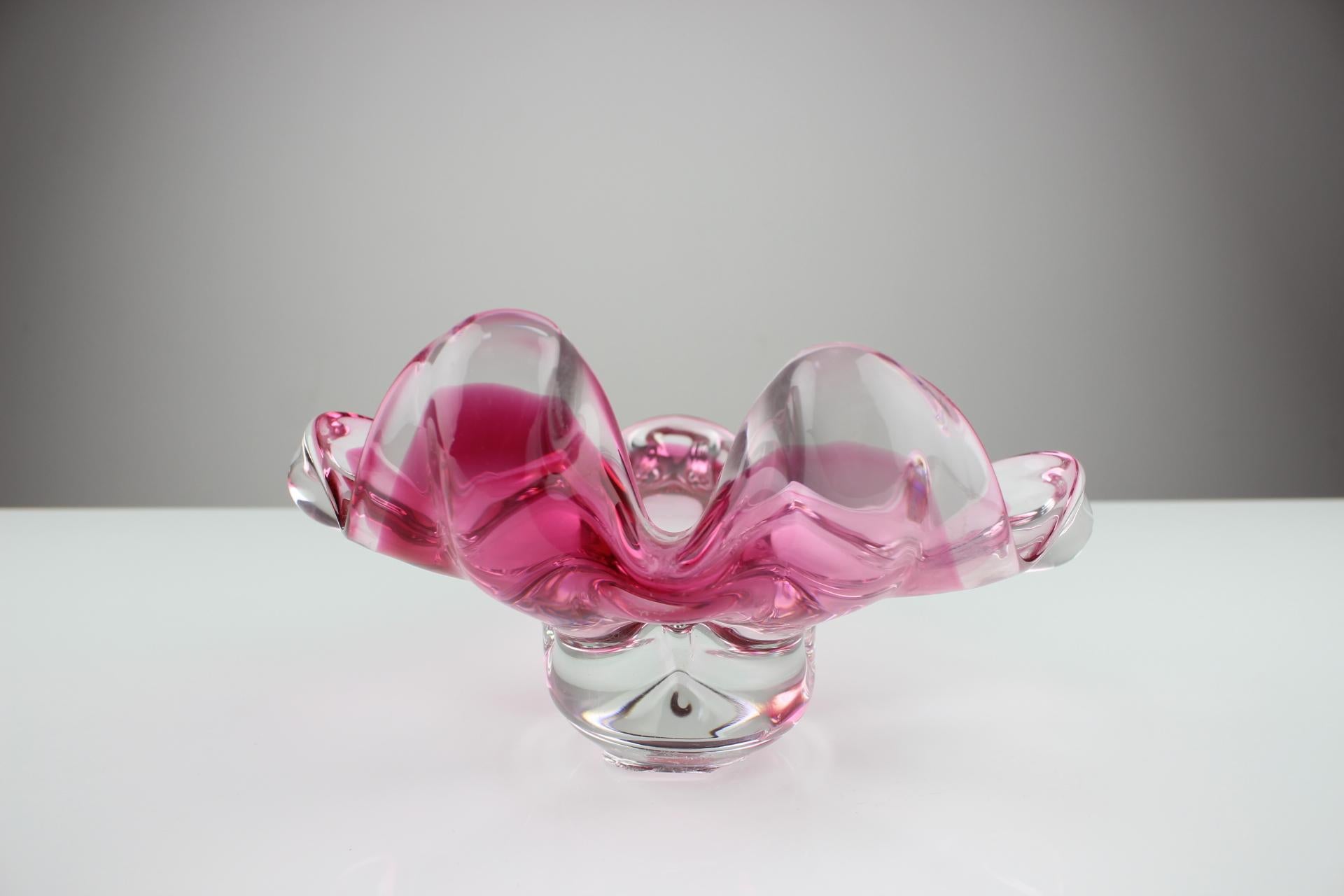 Mid-20th Century Mid-Century Glass Bowl Designed by Josef Hospodka, 1960's For Sale