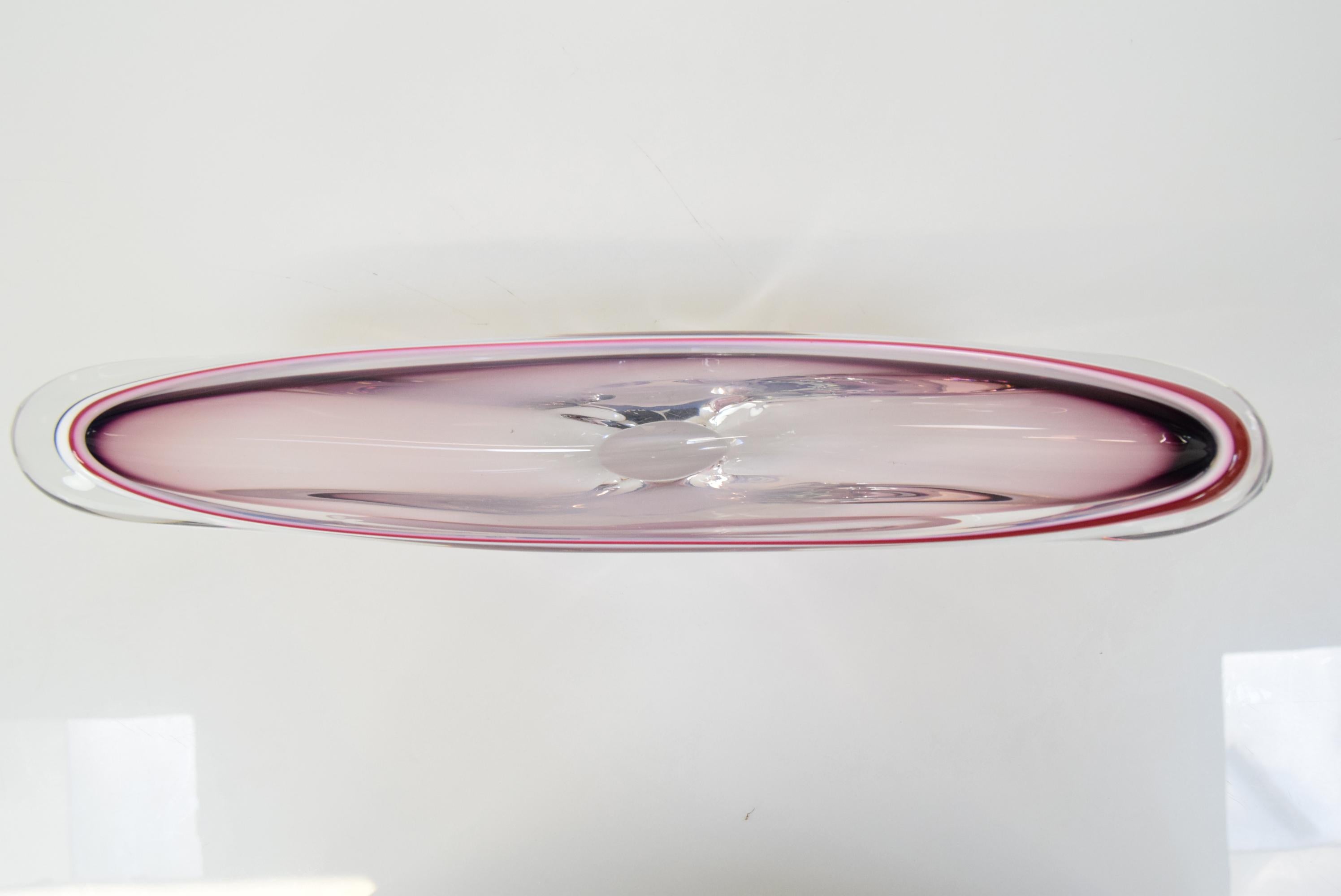 Mid-Century Glass Bowl, Designed Josef Hospodka for Chribska, 1960's For Sale 5