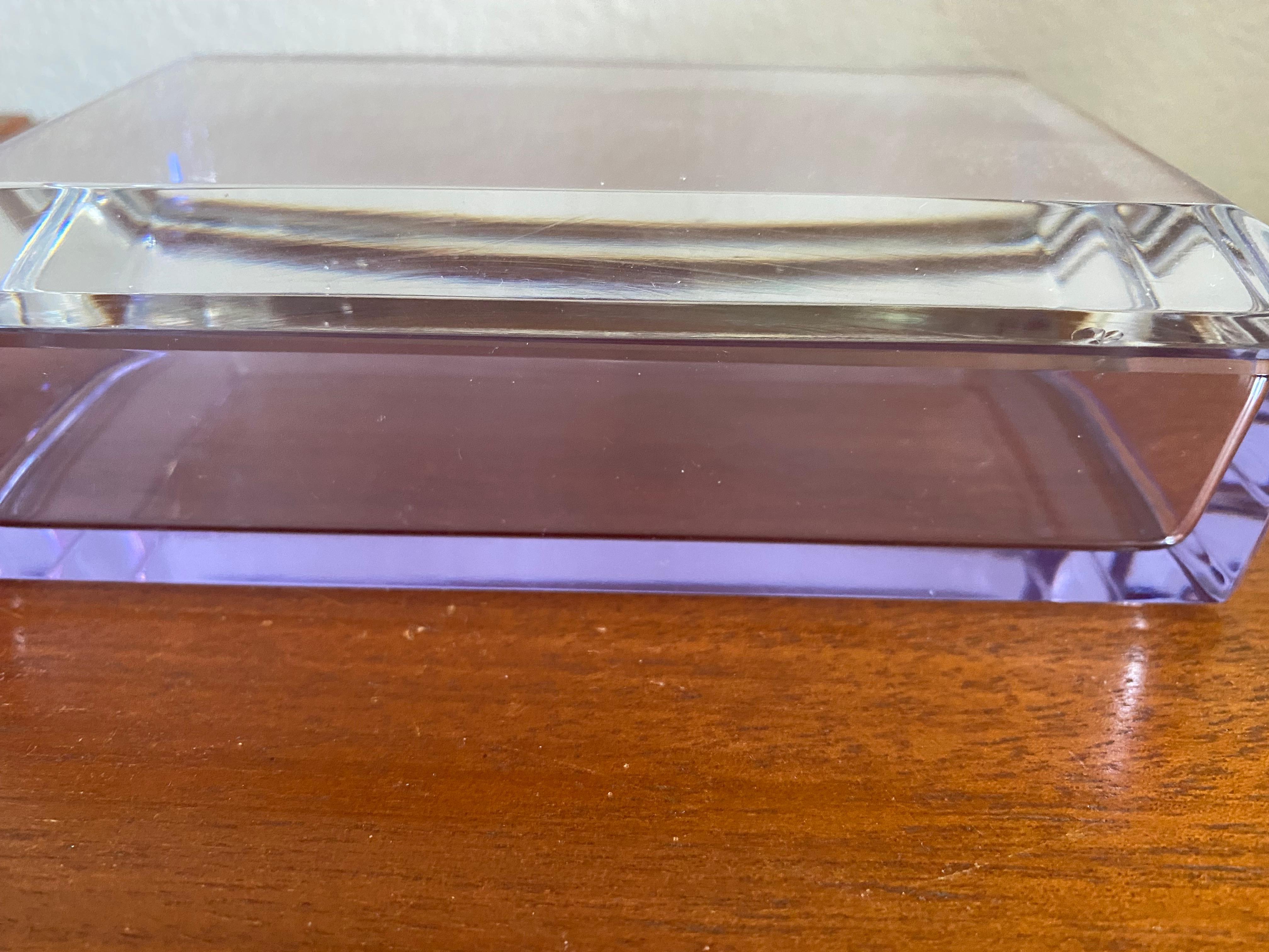 Belgian Mid-Century Glass Box by Val St Lambert For Sale