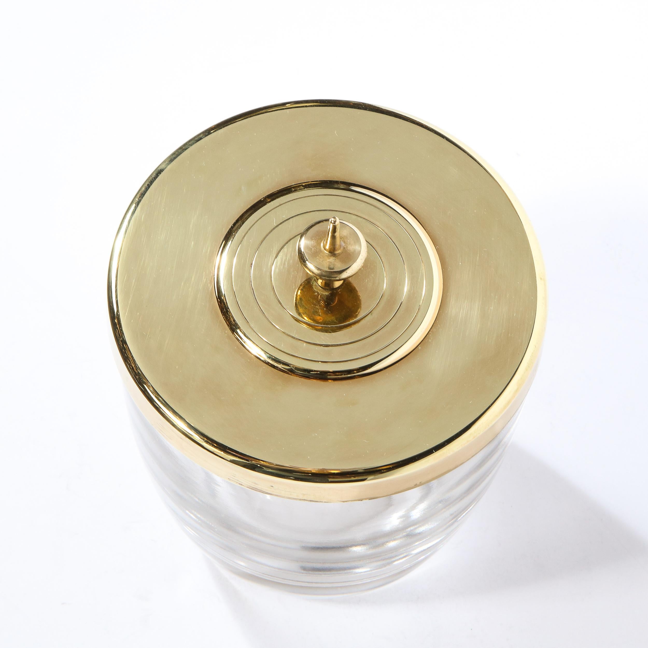 Mid-Century Glass & Brass Ice Bucket by Tommi Parzinger for Dorlyn Silversmiths 2