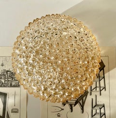 Glass Bubble Gold Ceiling or Flush Mounts Lamp by Tynell 1960's Germany