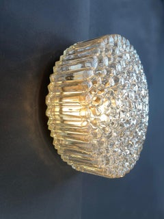 Mid-Century Glass Bubble White Flush Mount Lamp Helena Tynell Glashütte Limburg