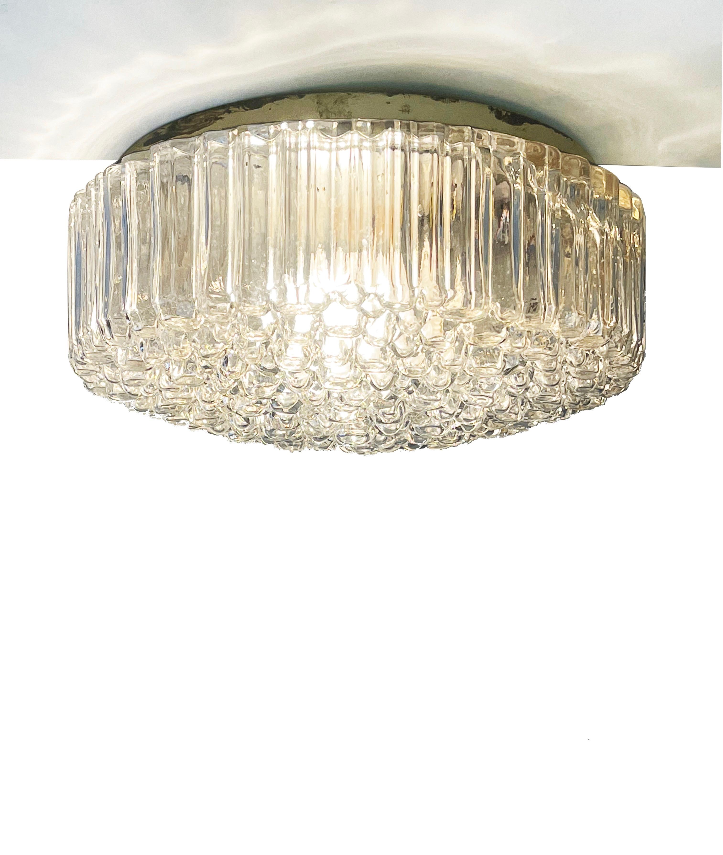 Lampada da incasso in vetro a bolle bianche di metà secolo Helena Tynell Glashütte Limburg in vendita 12