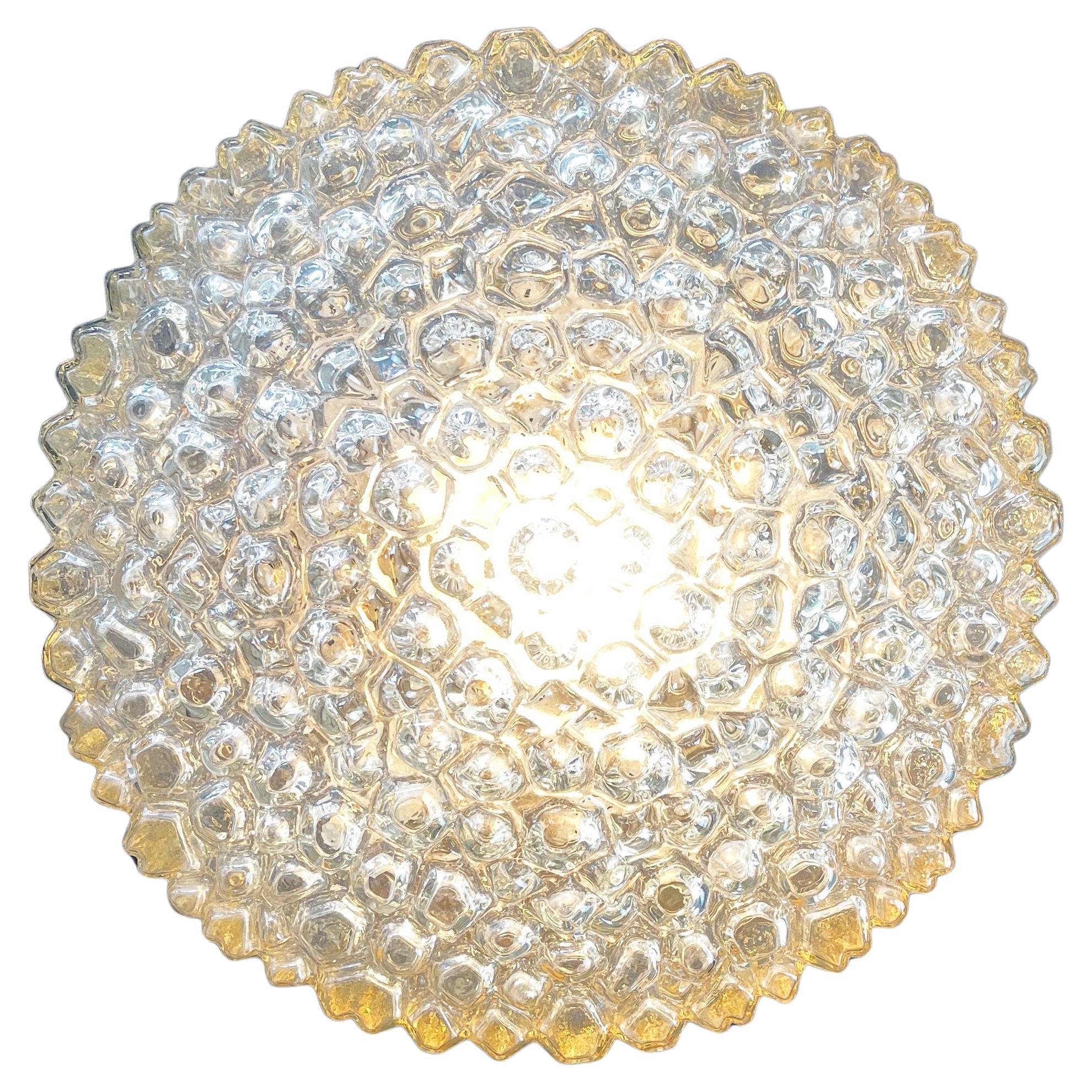 Mid-Century Glass Bubble White Flush Mount Lamp Helena Tynell Glashütte Limburg