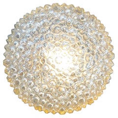 Mid-Century Glas Bubble White Flush Mount Lampe Helena Tynell Glashütte Limburg