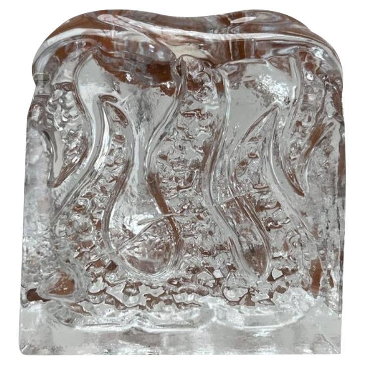 Mid-Century Glass Candleholder by Kurt Wokan for Ingrid Glas, Germany, 1960s