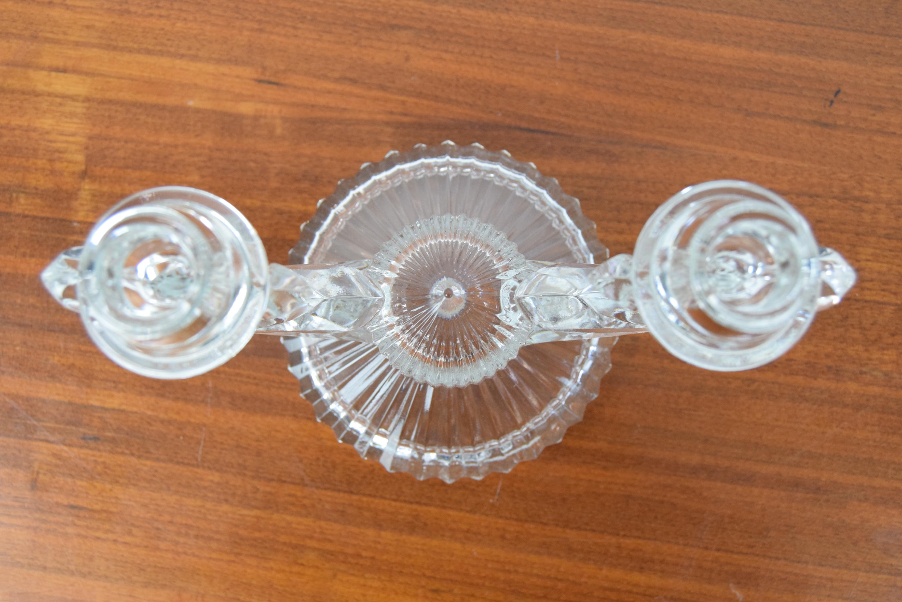 Mid-Century Glass Candlestick/Bohemia, 1960's For Sale 1