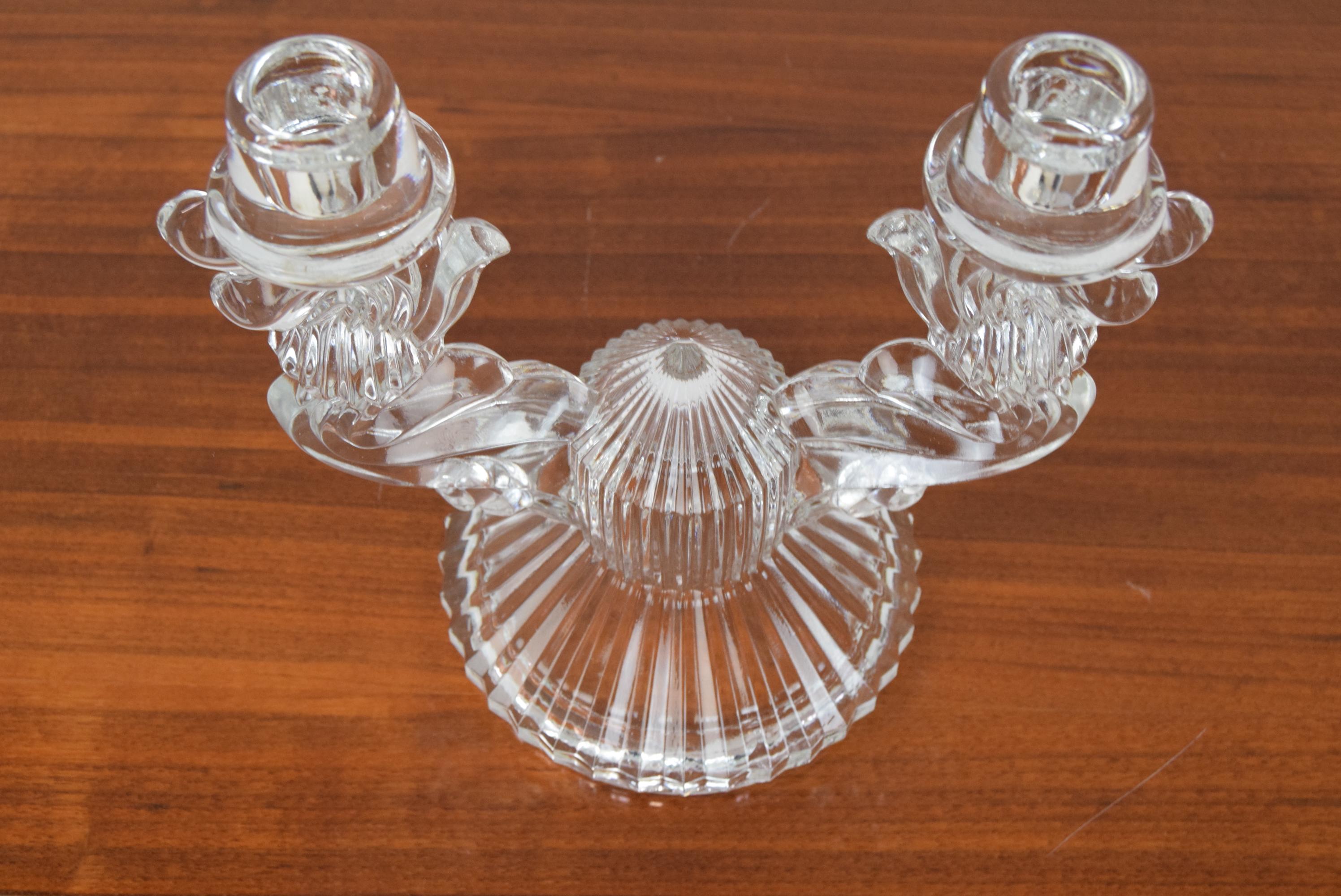 Mid-20th Century Mid-Century Glass Candlestick/Bohemia, 1960's For Sale