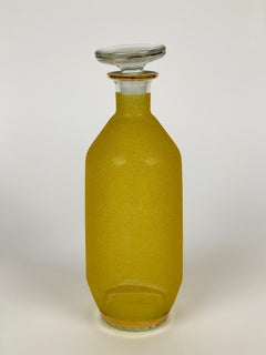 Midcentury Glass Carafe for Liquor from Czechoslovakia, in Cabana Style