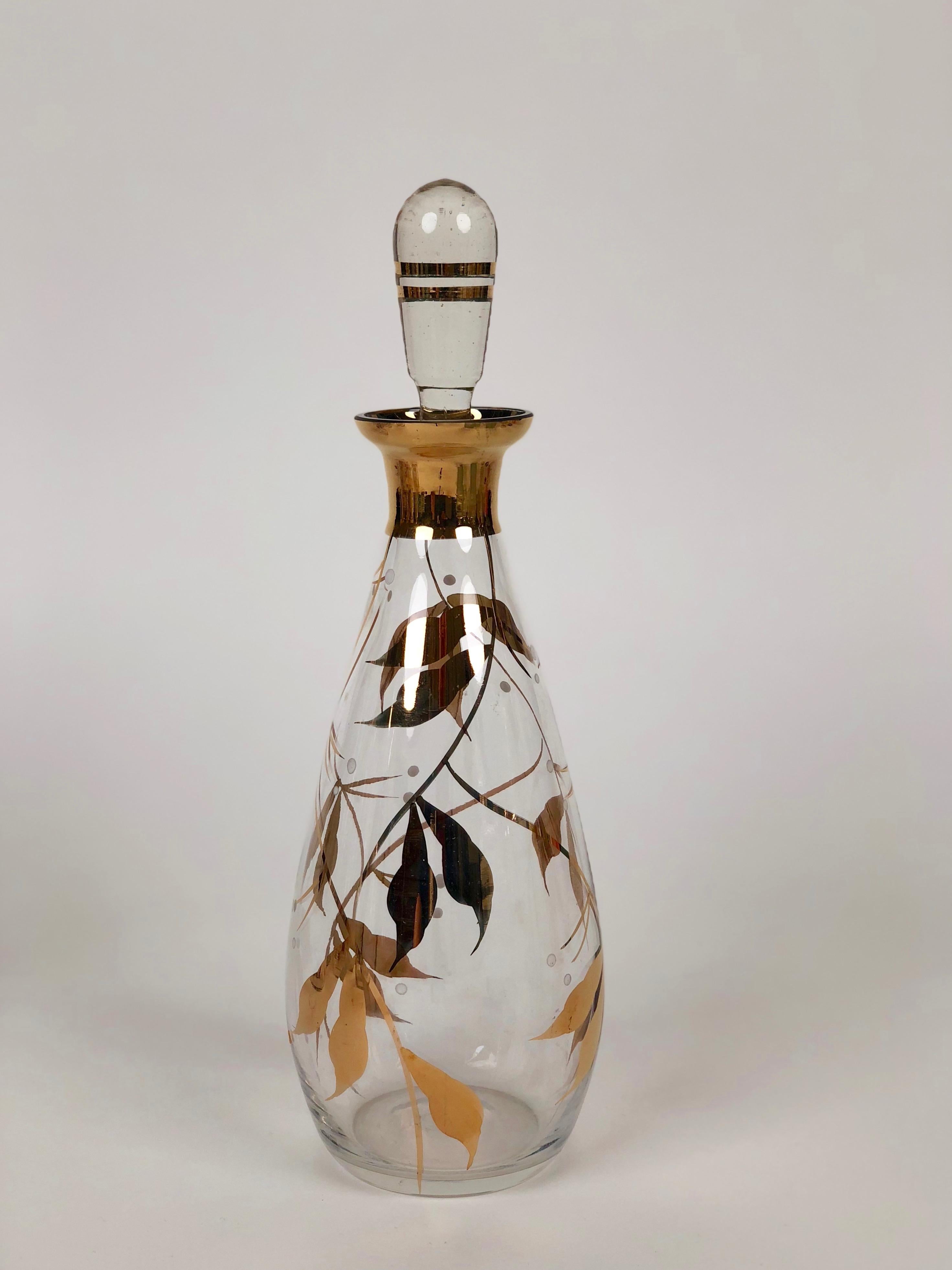 floral glass carafe