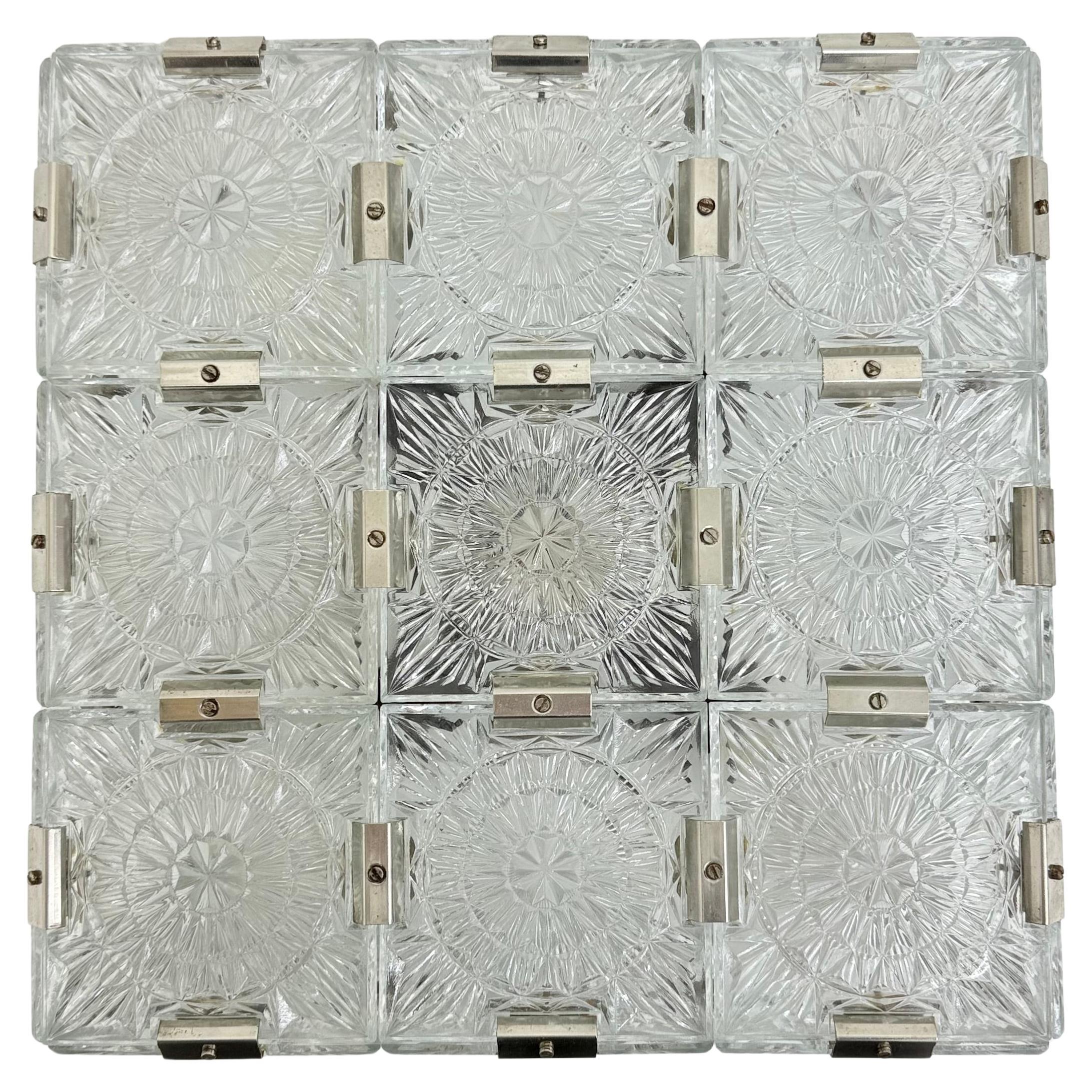 Plafonnier en verre du milieu du siècle par Kamenicky Senov , 1970