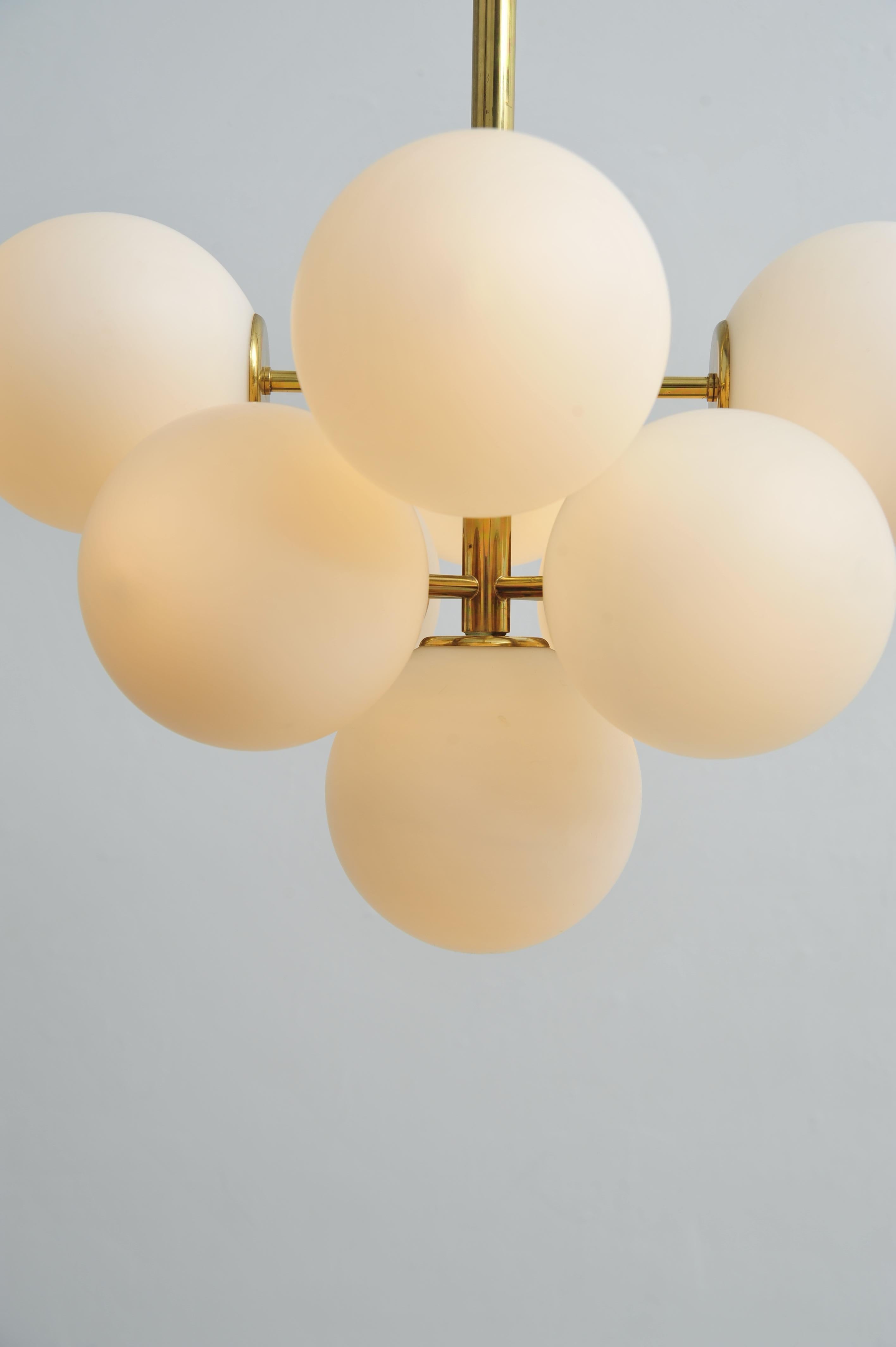 Mid-Century moderno Plafoniera in vetro di metà secolo di Eva Renée Nele Bode per Temde (1950) in vendita
