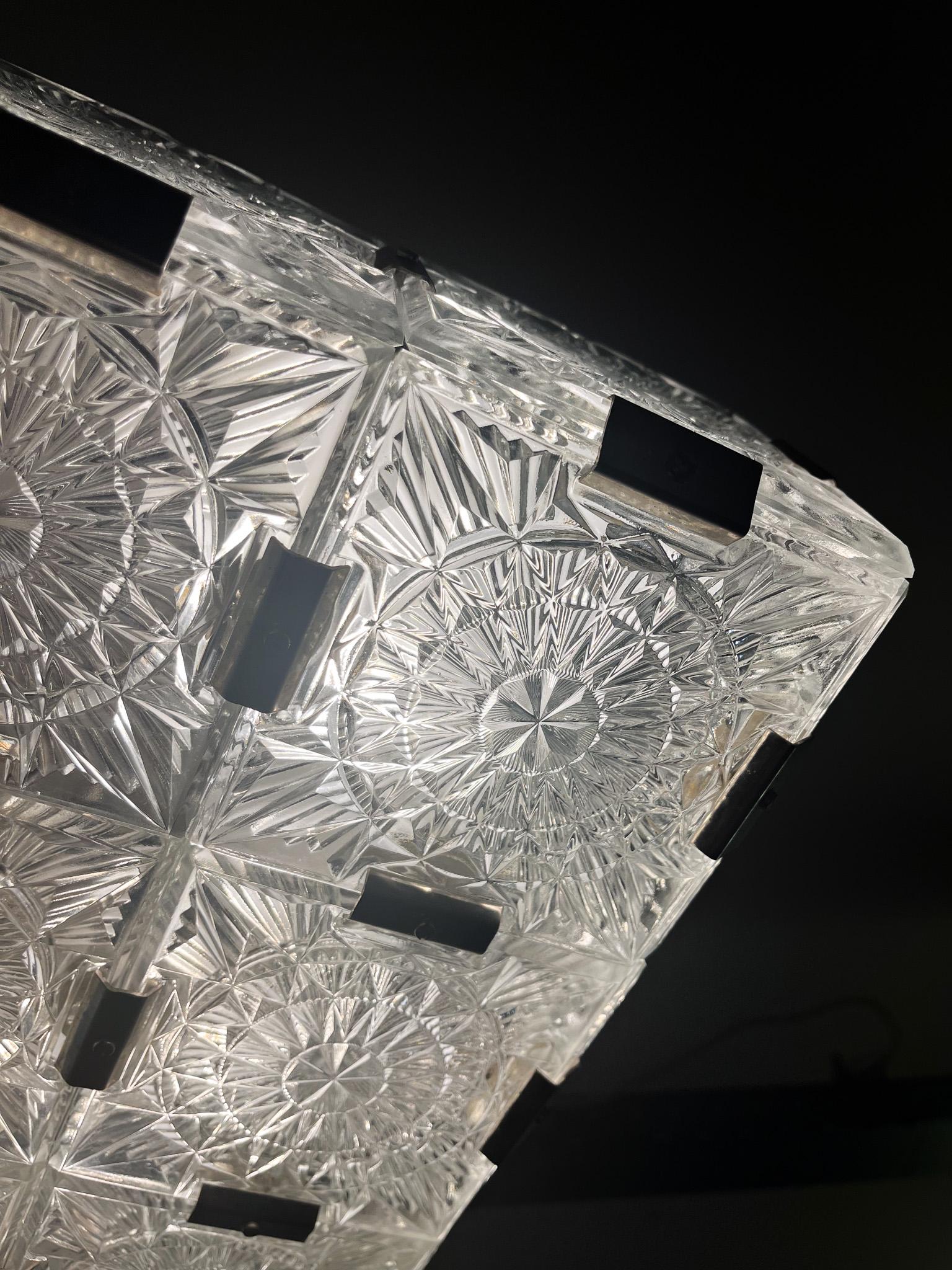 Italian Mid-Century Glass Chandelier by Kamenicky Senov, Czech Republic, 1960s For Sale