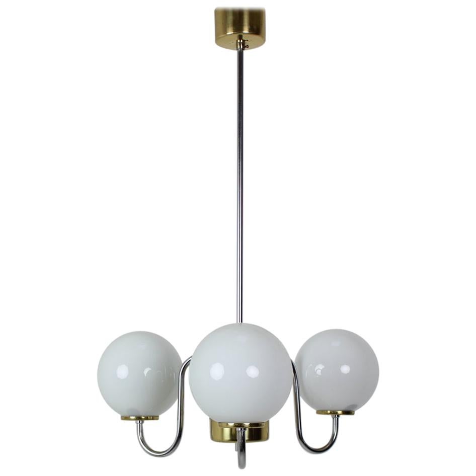 Midcentury Glass Chandelier/ Lidokov, 1960s For Sale
