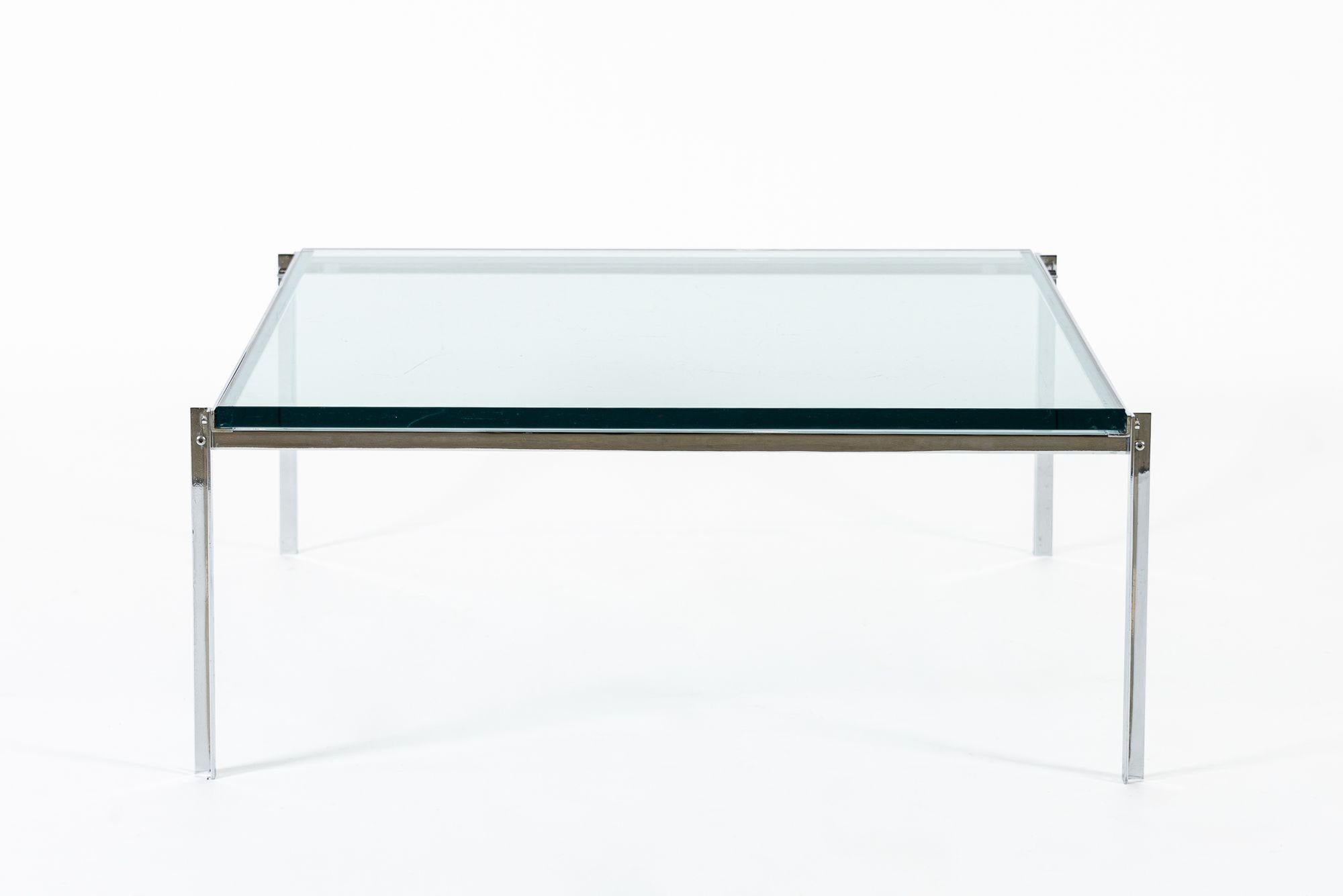 Table basse en verre et chrome du milieu du siècle par Katavalos pour Laverne Originals Bon état - En vente à Detroit, MI