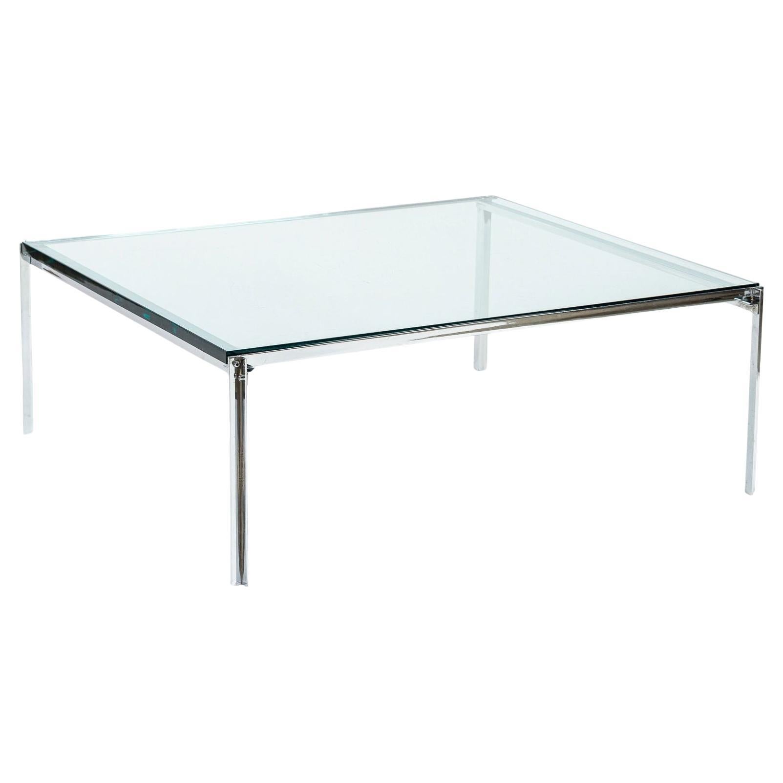 Table basse en verre et chrome du milieu du siècle par Katavalos pour Laverne Originals en vente