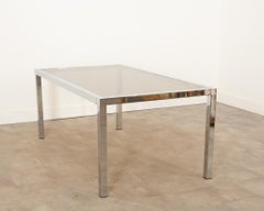 Midcentury Glass & Chrome Dining Table