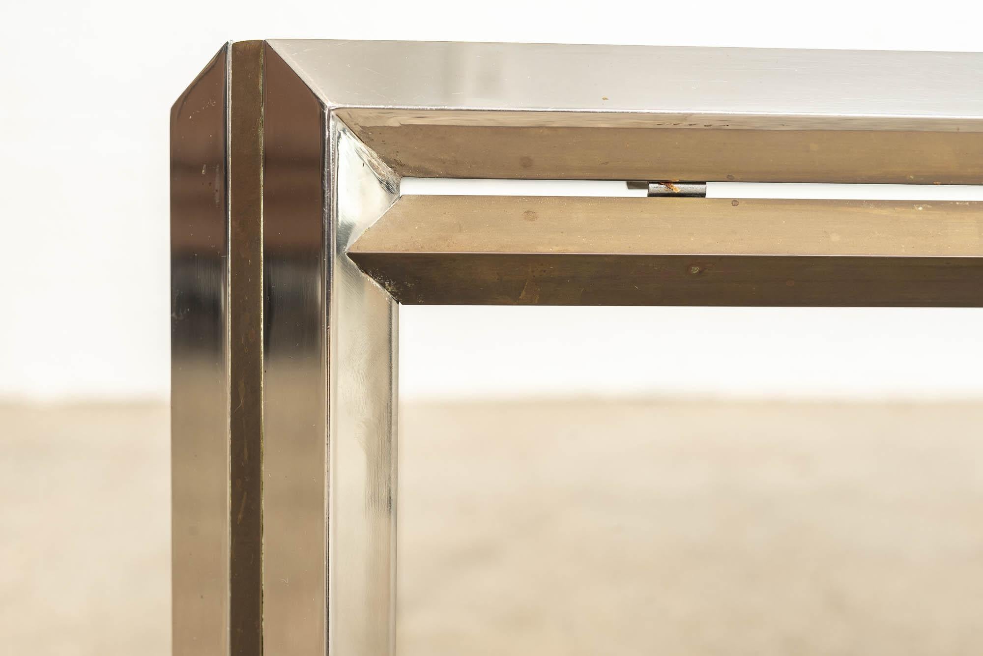 Mid-Century Glass & Chrome Rectangular Coffee Table 4
