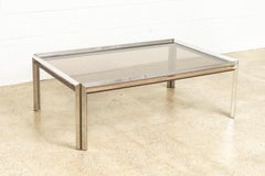 Mid-Century Glass & Chrome Rectangular Coffee Table