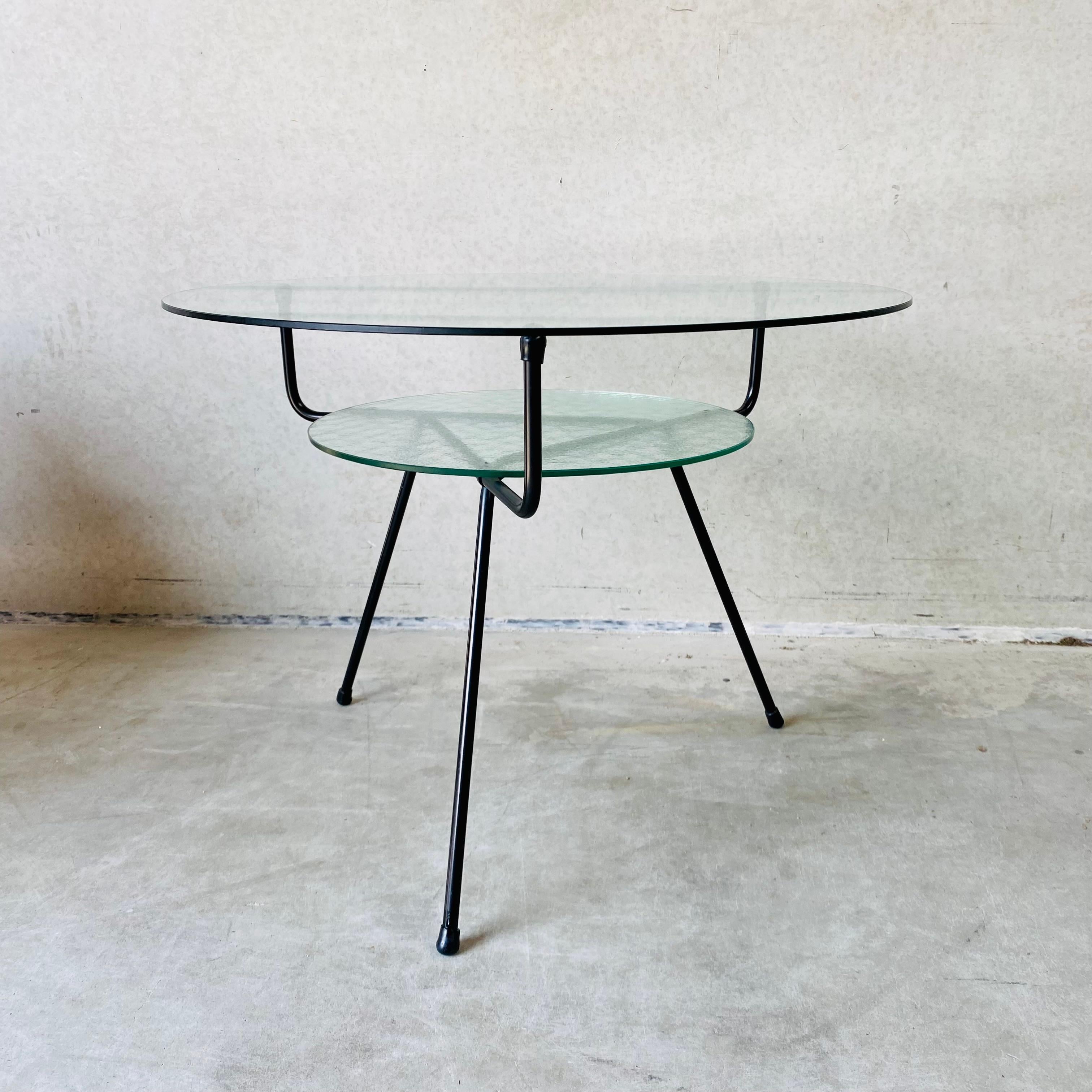 Mid-century Glass Coffee Table By W.H. Gispen For KEMBO, Dutch Design 1950 For Sale 1