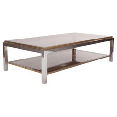 Mid Century Glass Coffee Table in the Style of Willy Rizzo
