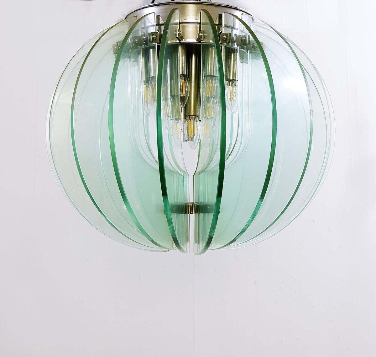 Mid-Century Glass Discs Suspension by School of Max Ingrand, Italy, 1960s For Sale 5