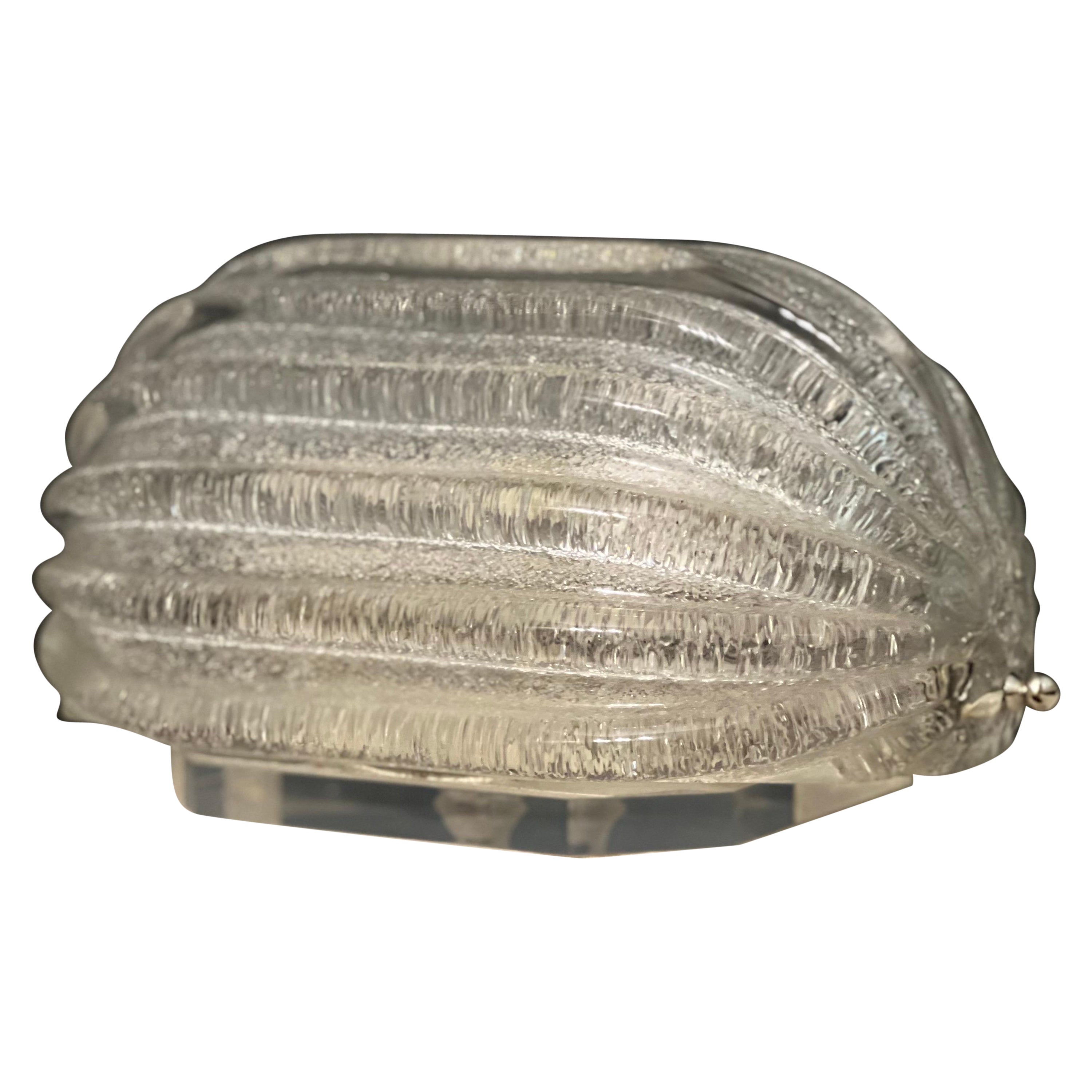 Lámpara de sobremesa de cúpula de cristal de mediados de siglo al estilo de Barovier & Toso en venta