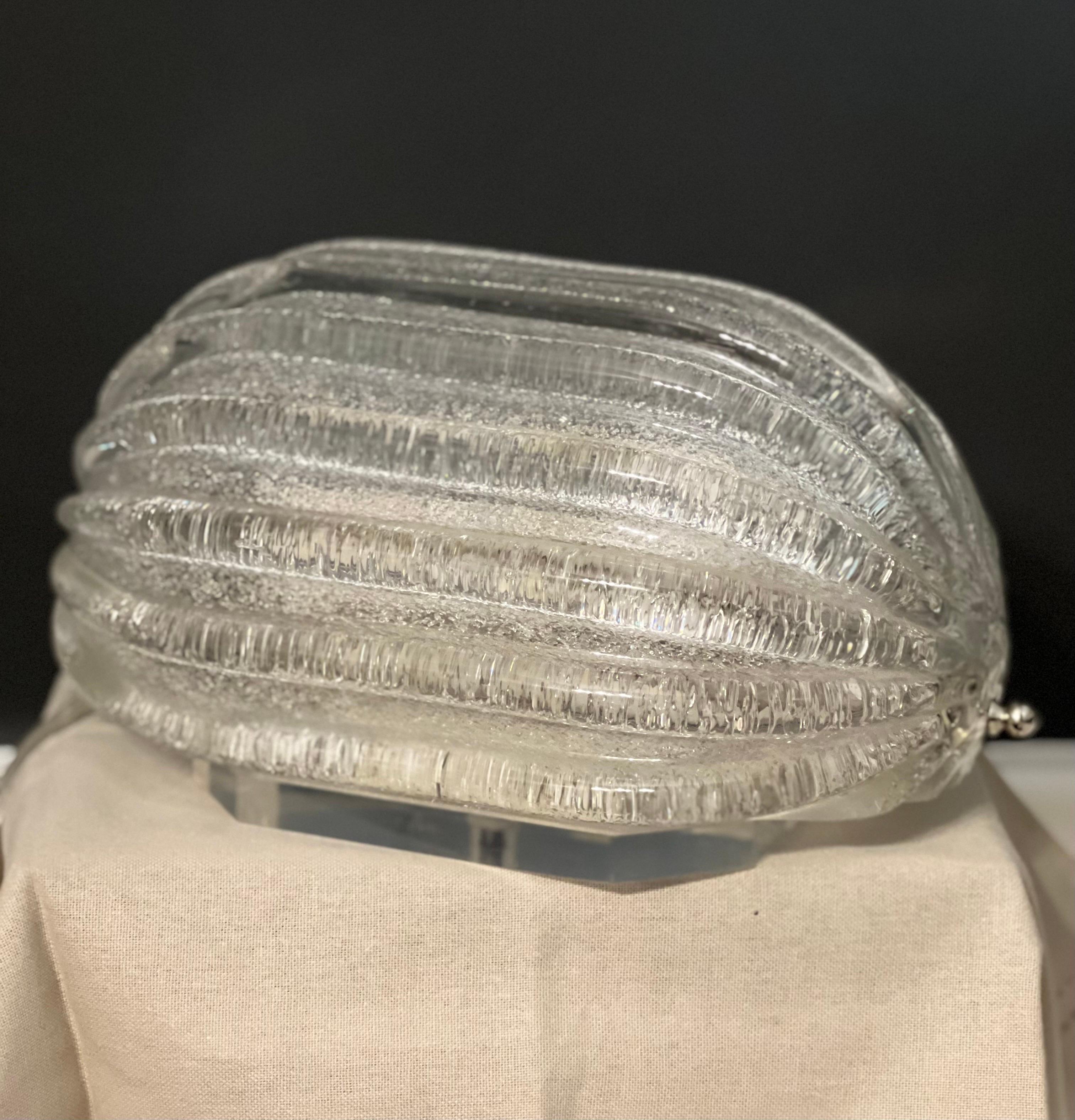 Unknown Mid-Century Glass Dome Table Lamp in the Style of Barovier & Toso For Sale
