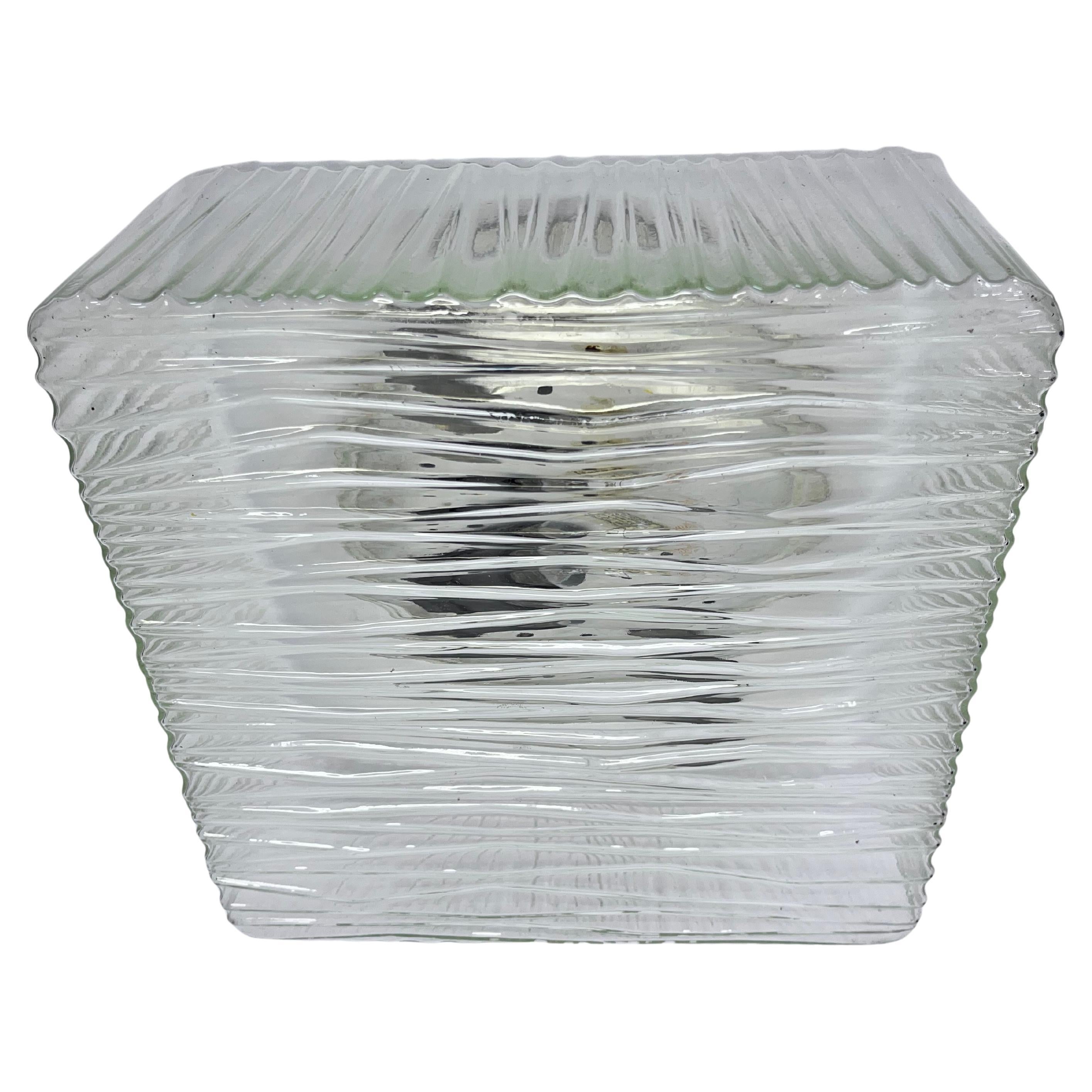 Mid-Century Glass Flush Mount or Wall Light, Czechoslovakia