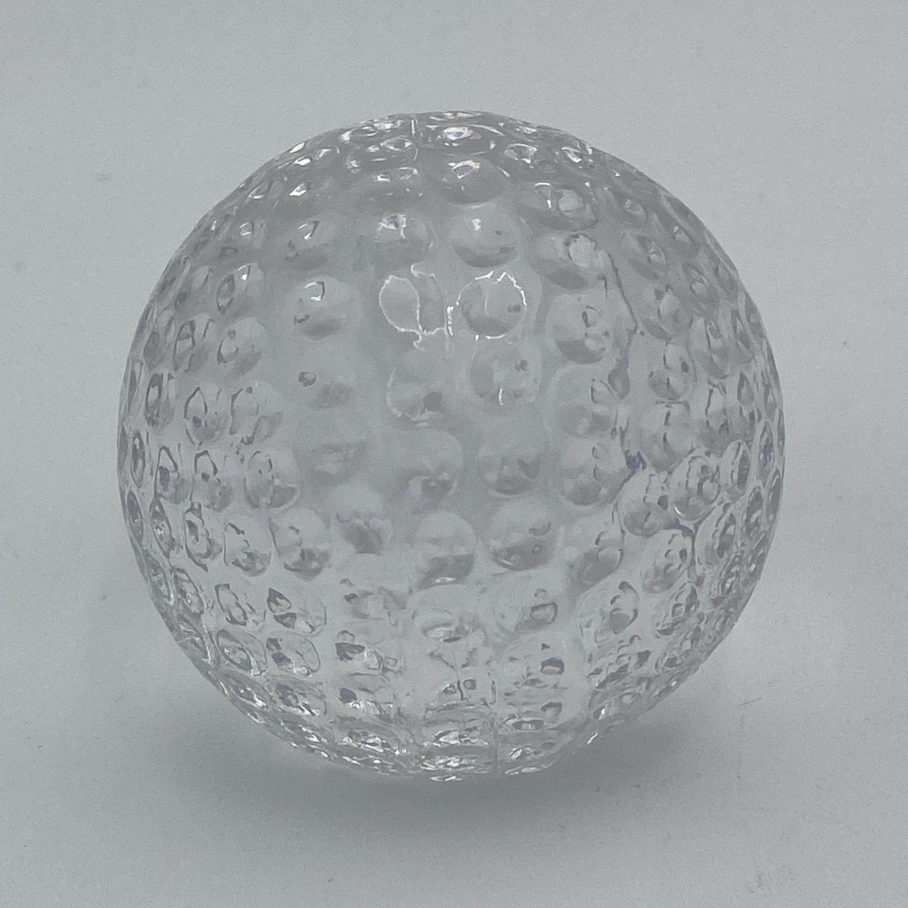 Mid Century Glass Golf Ball Paperweight by Orrefors Sweden 1960s For Sale 5