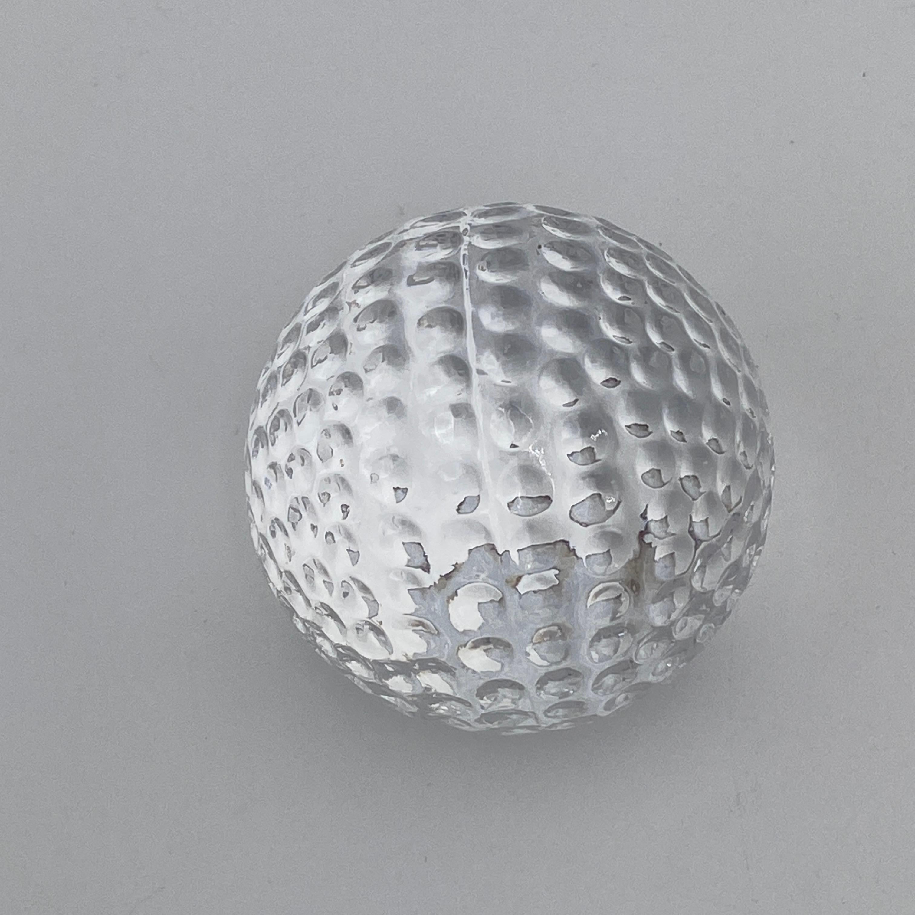 Mid Century Glass Golf Ball Paperweight by Orrefors Sweden 1960s For Sale 6