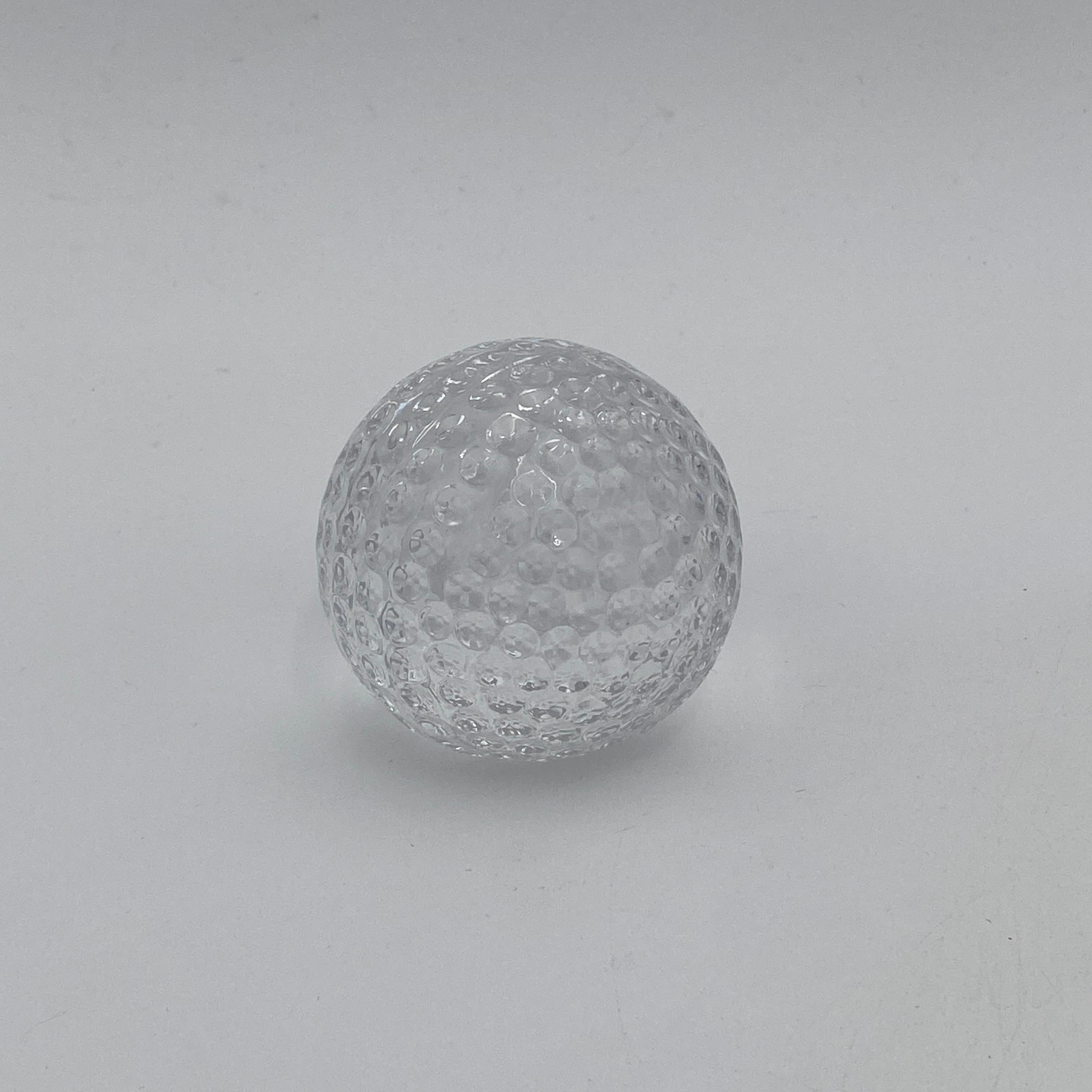 Mid Century Glass Golf Ball Paperweight by Orrefors Sweden 1960s For Sale 7