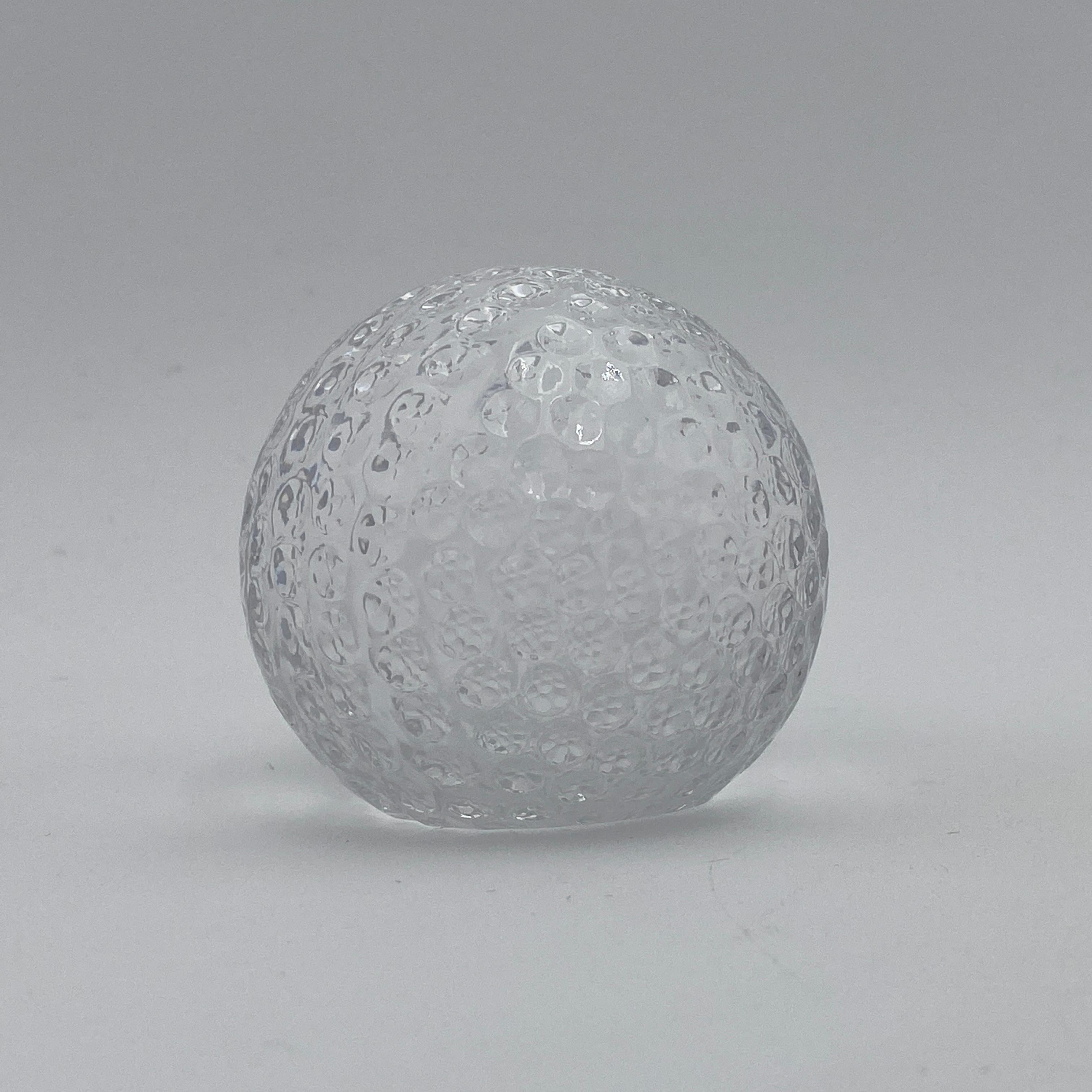Mid Century Glass Golf Ball Paperweight by Orrefors Sweden 1960s For Sale 8