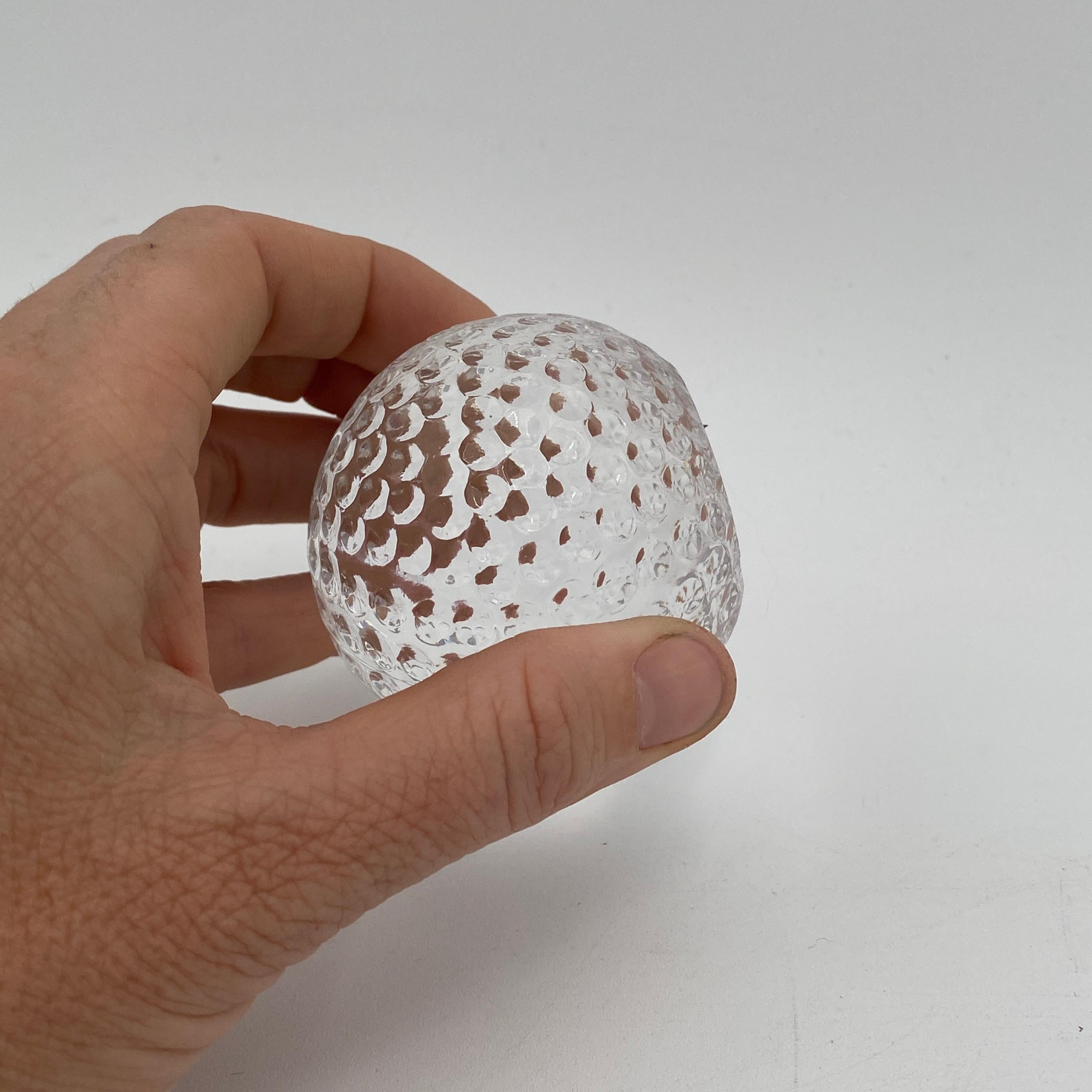 Mid-20th Century Mid Century Glass Golf Ball Paperweight by Orrefors Sweden 1960s For Sale