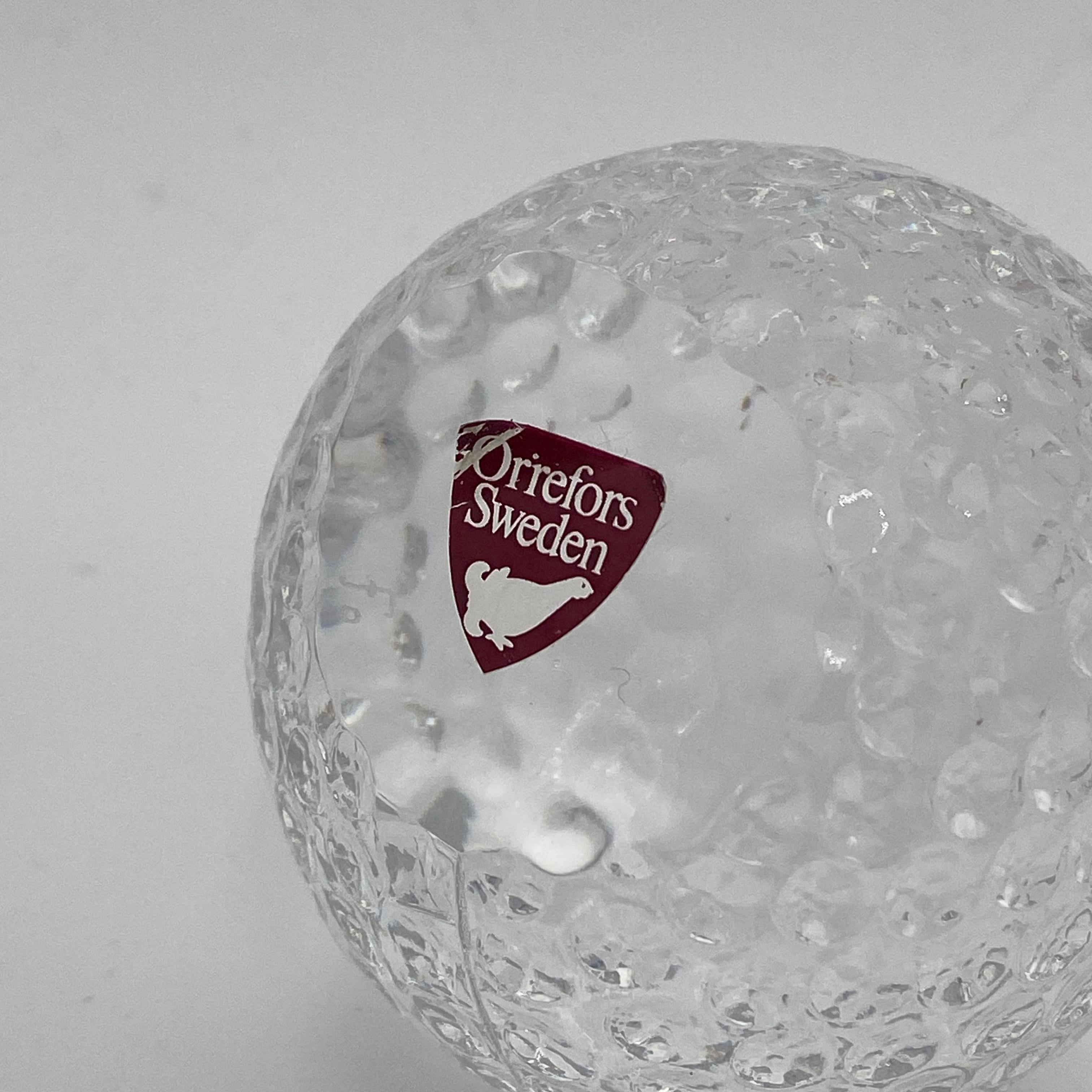 Mid Century Glass Golf Ball Paperweight by Orrefors Sweden 1960s For Sale 2